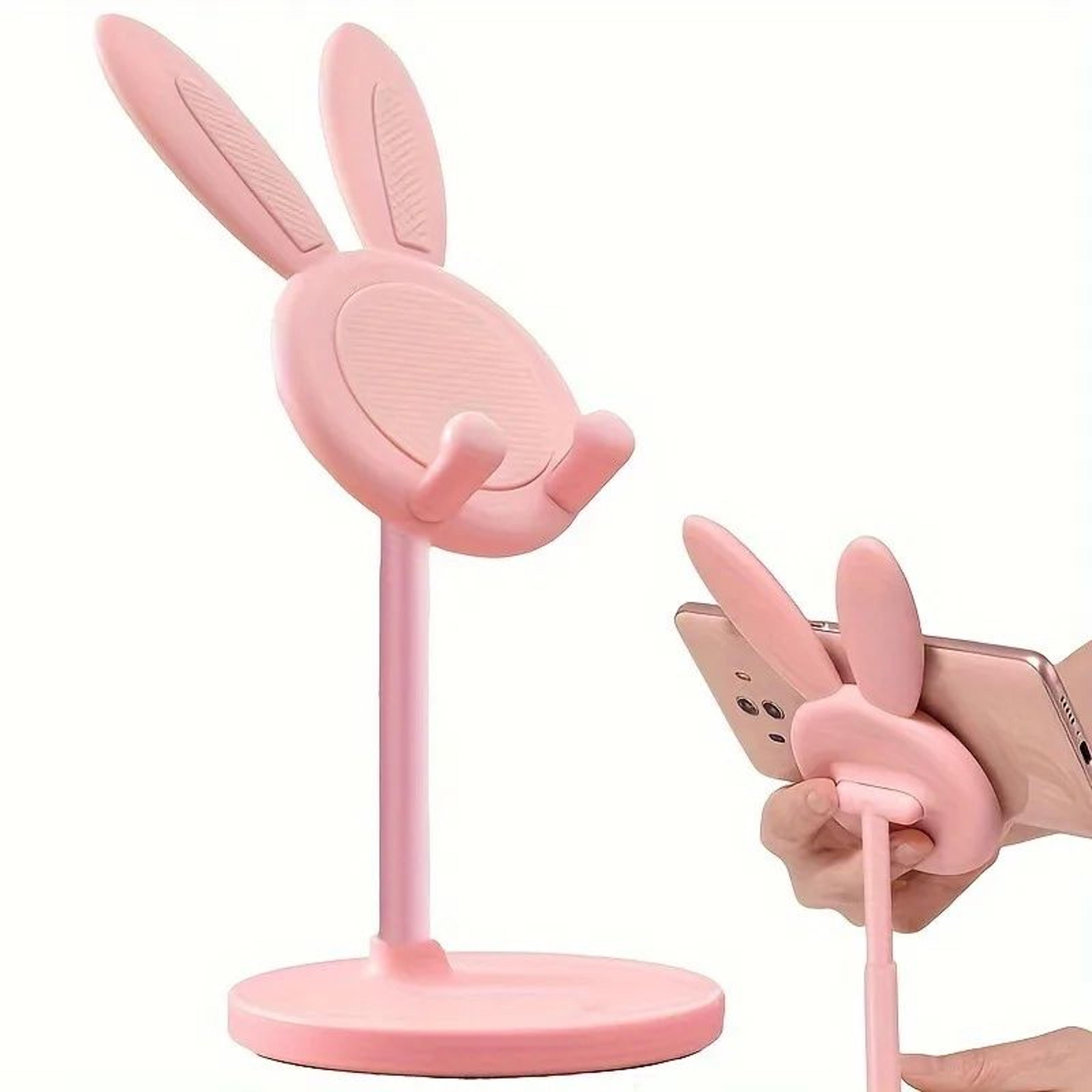 cute rabbit phone stand – universal hands-free holder for phones & tablets