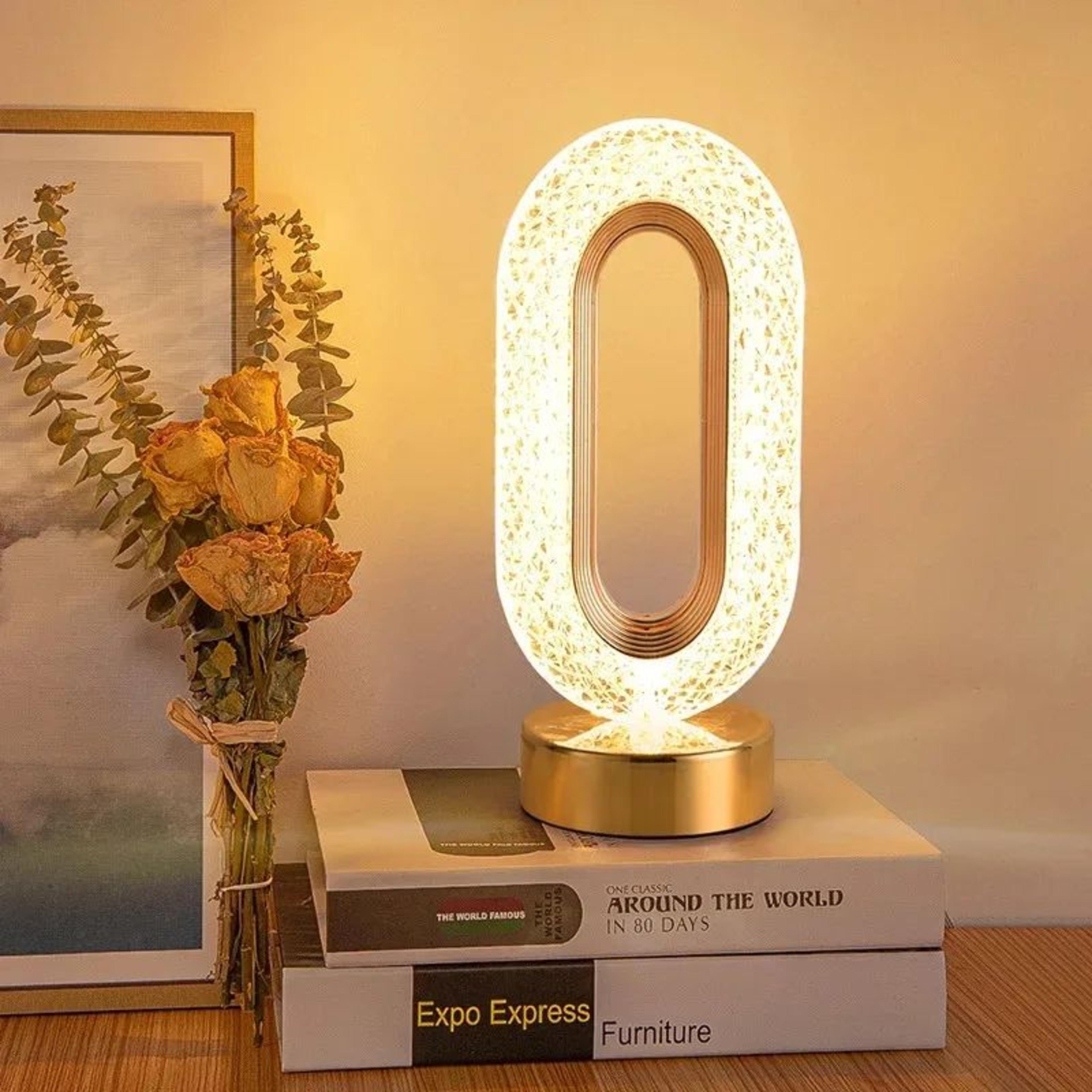 touch control 3d crystal moon lamp – usb rechargeable led night light with 3 color dimming for bedroom & aesthetic decor