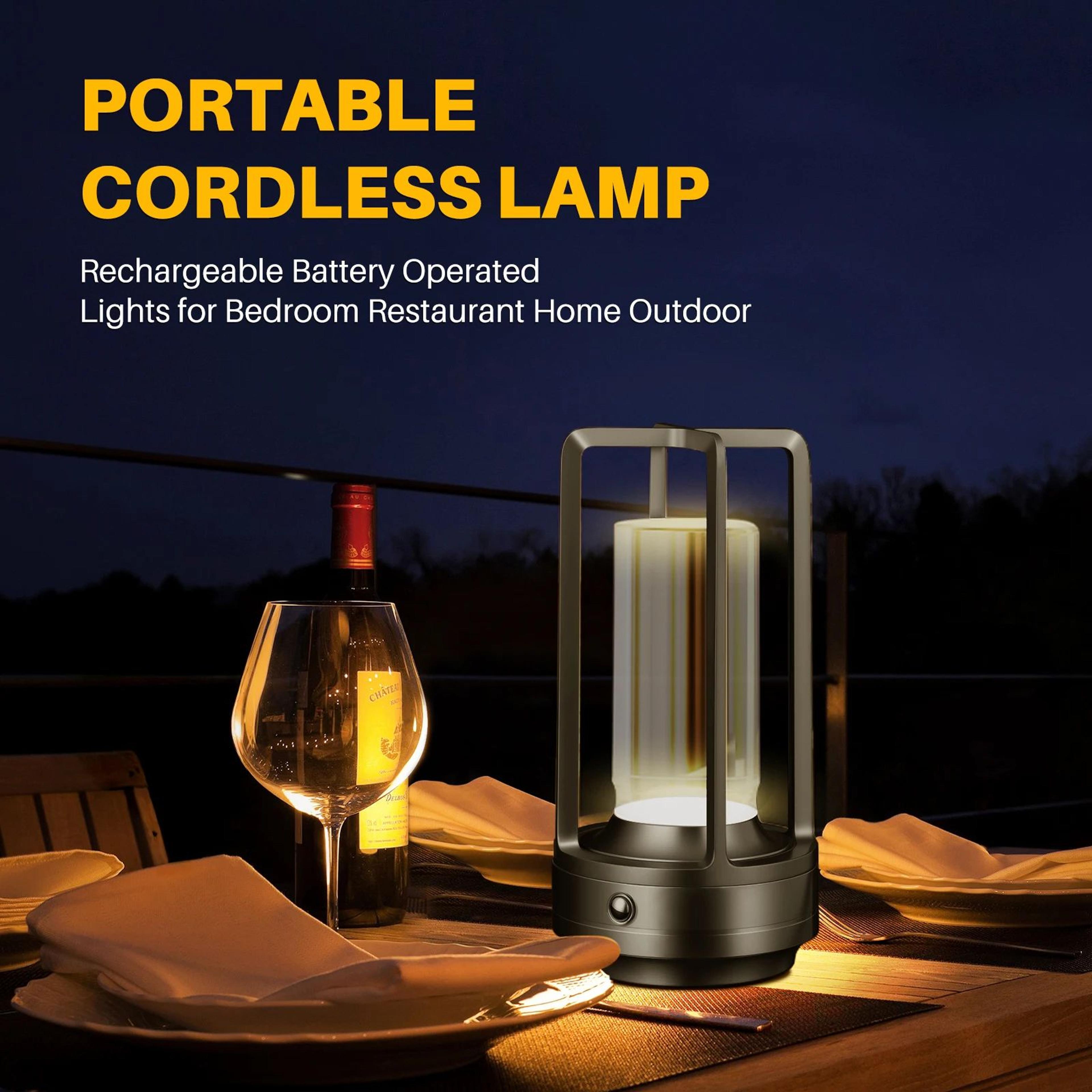 GGbingo Cordless Rechargeable LED Table Lamp  Touch Control Dimmable Ambient Desk  Outdoor Camping  3