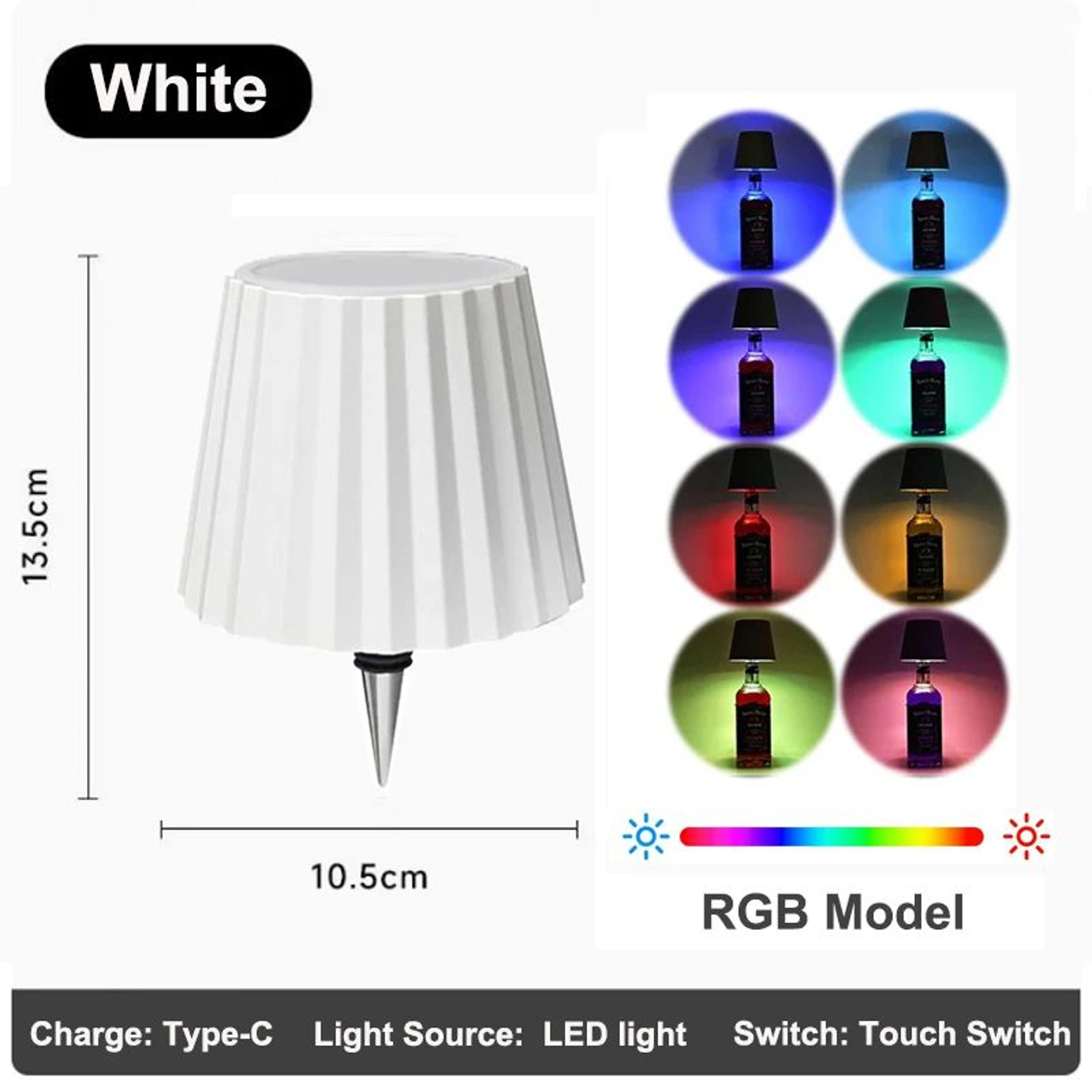 RGB Rechargeable LED Bottle Table Lamp  Touch Control Dimmable Wireless Wine Bottle Light 9