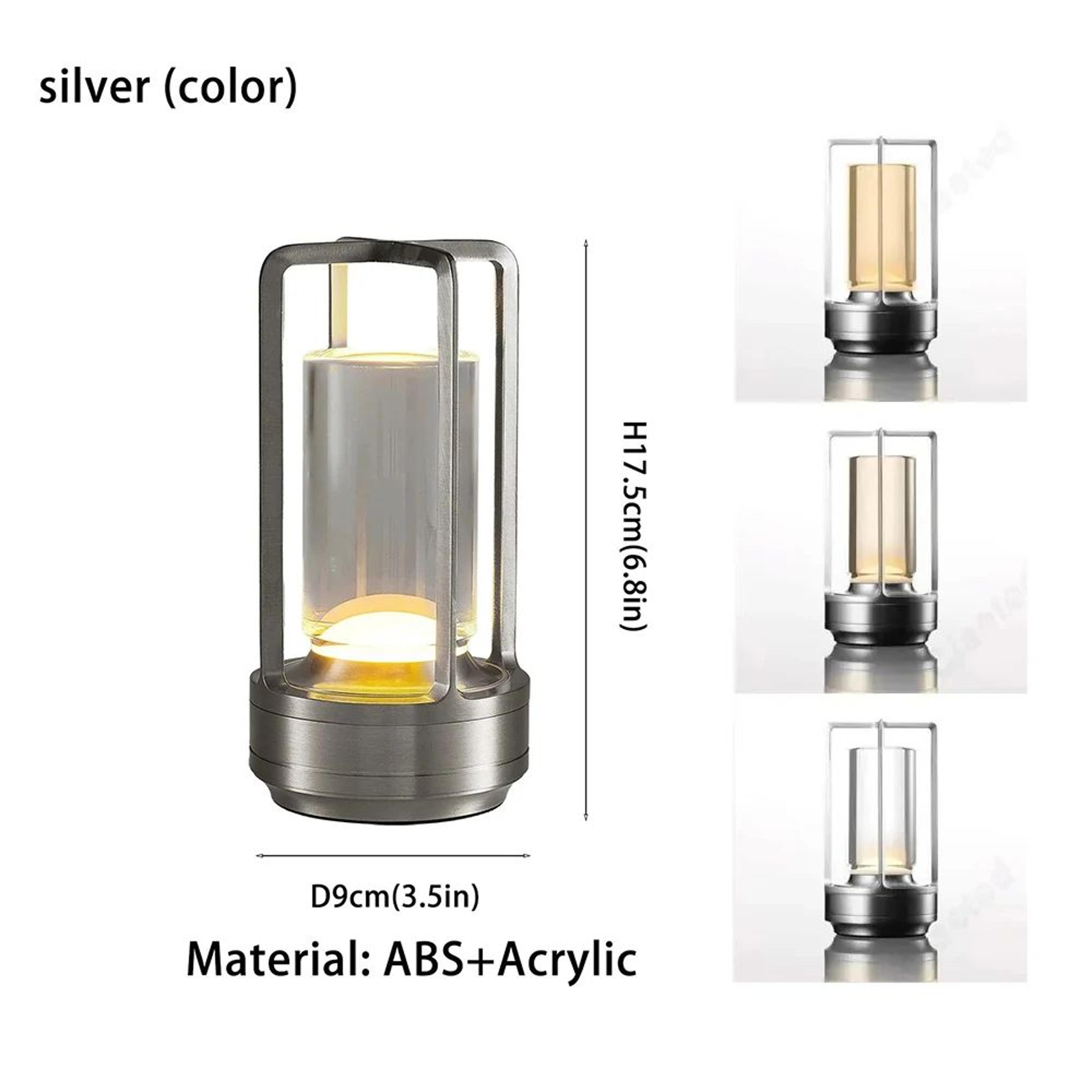 Rechargeable Cordless LED Table Lamp  Touch Dimmable 3 Color Bedside  Restaurant Desk Light 8