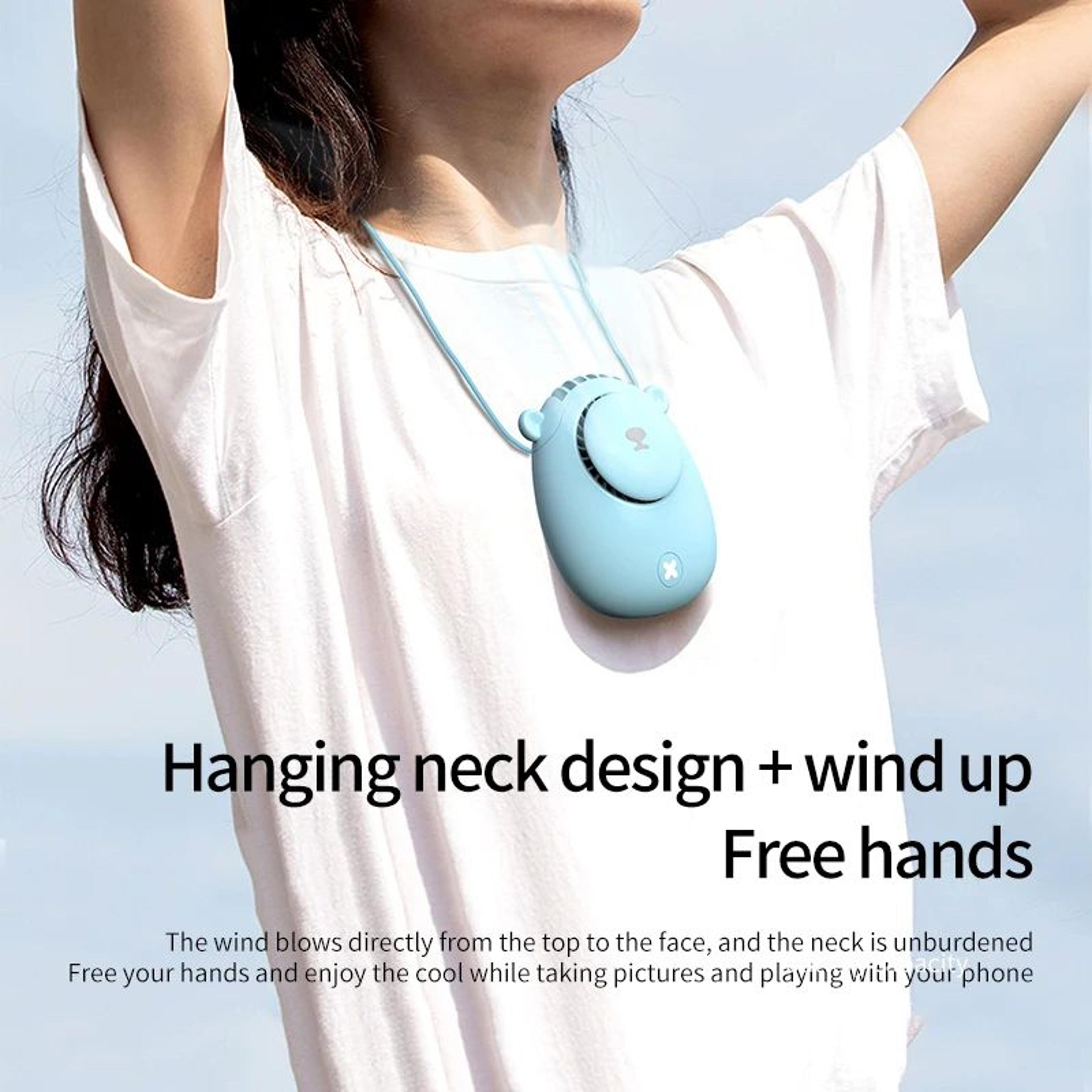 Rechargeable Portable Neck Fan  3 Speed Handheld Personal Cooling Fan For Travel  Outdoor Use 5