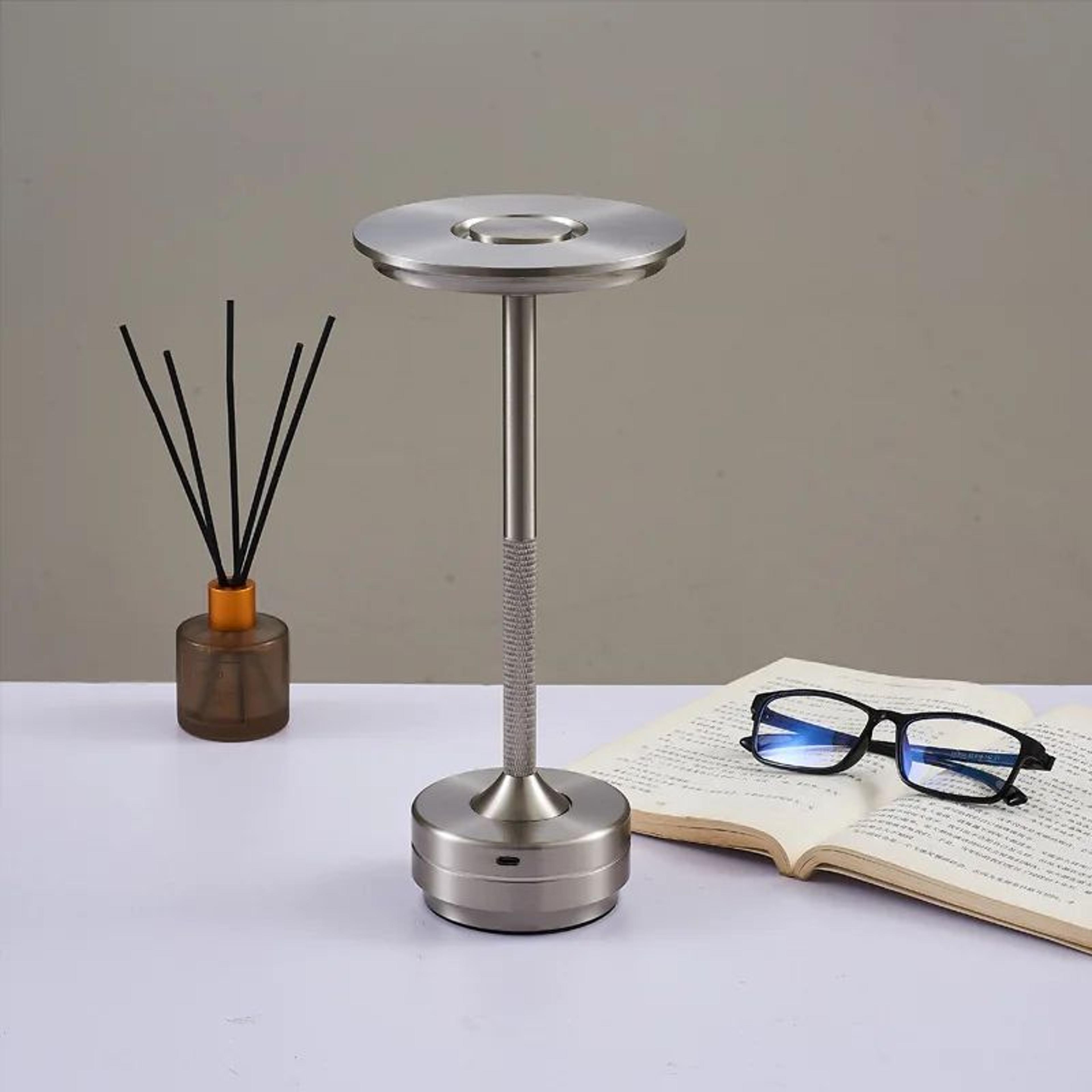 Rechargeable Aluminum LED Table Lamp  Touch Sensor Dimmable Wireless Restaurant  Bedside Light 8