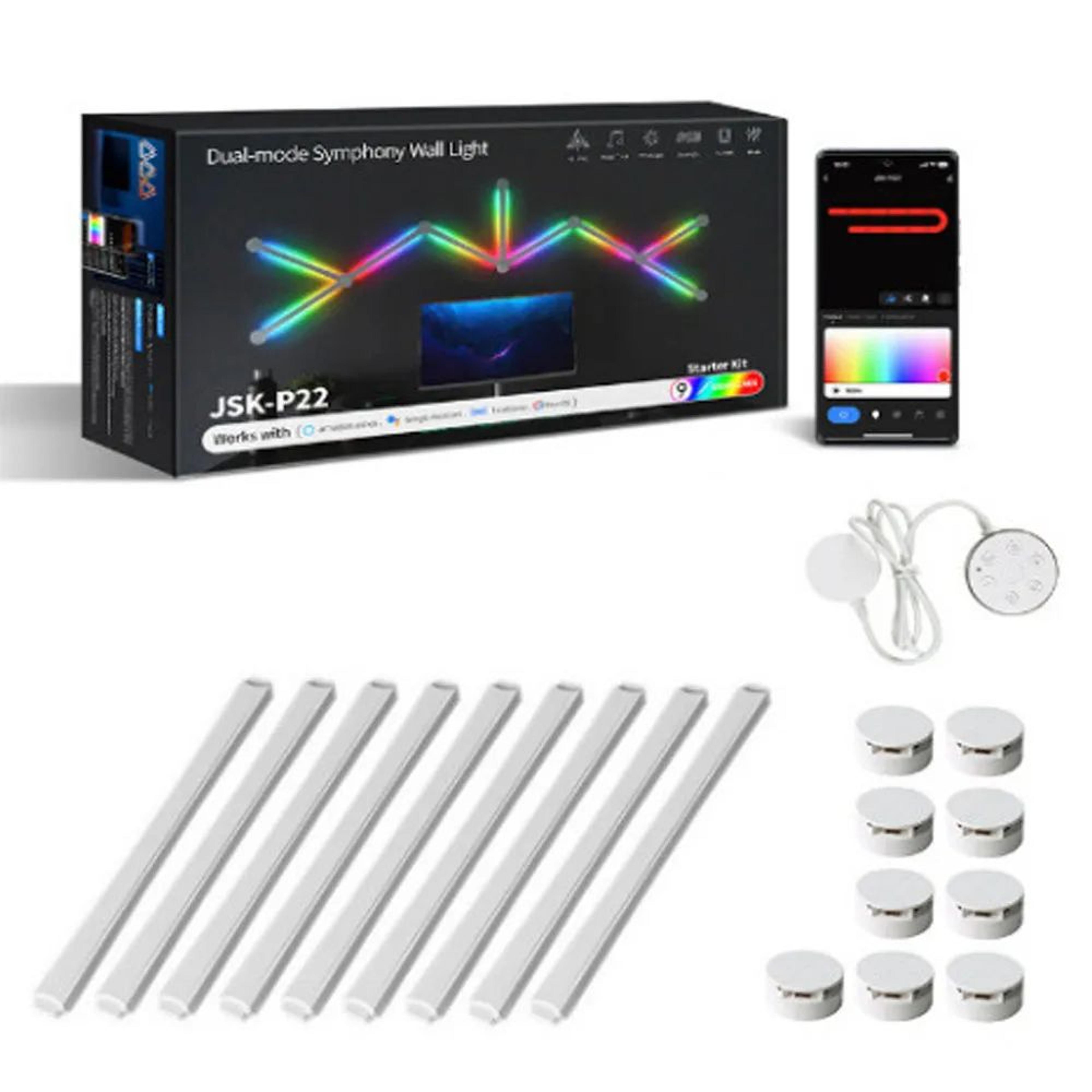 Smart RGB LED Wall Light Bars  WiFi App Controlled Modular Gaming  TV Backlight Lamp 9