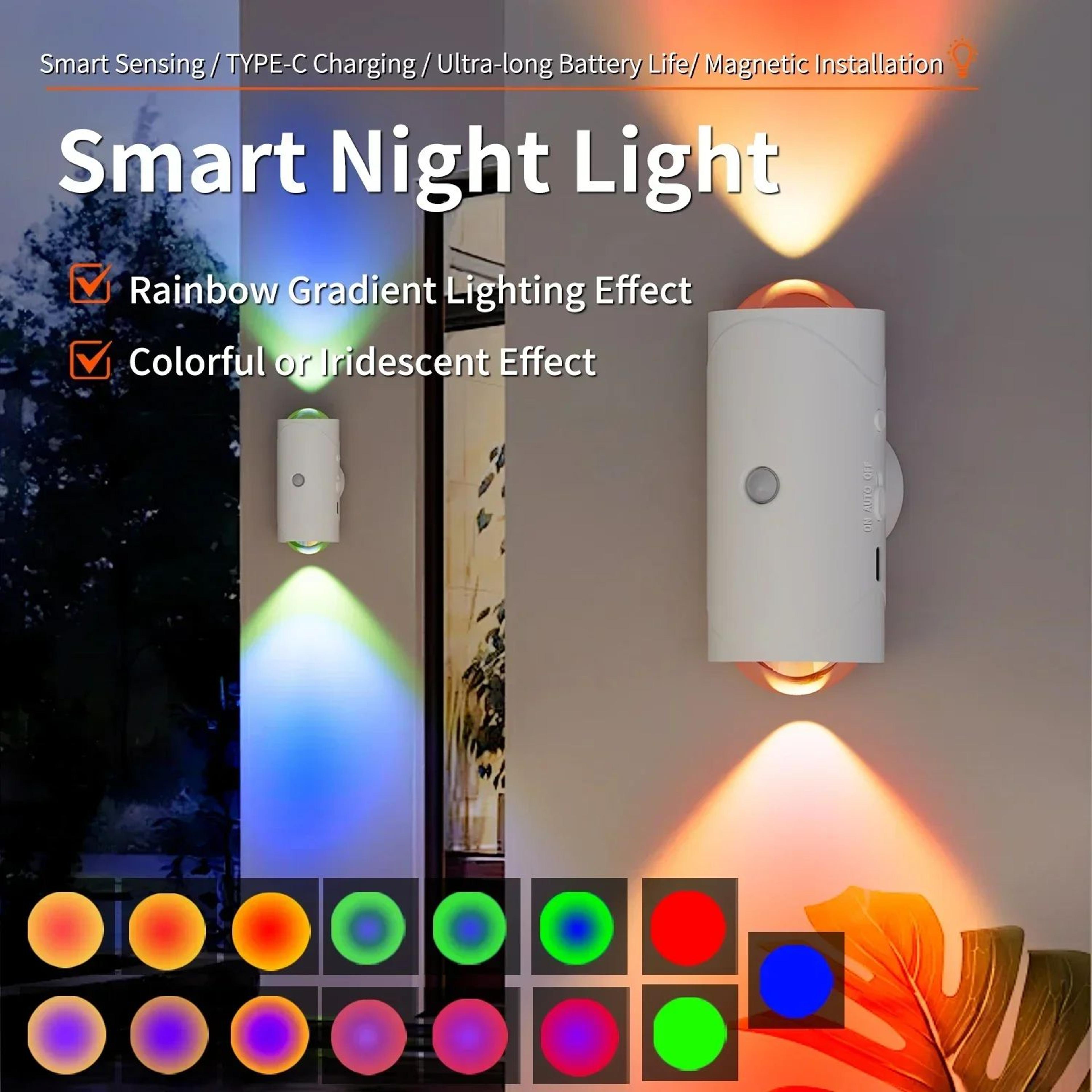 Rechargeable RGB Motion Sensor LED Wall Light  Magnetic Up  Down Stair And Porch Lamp 7