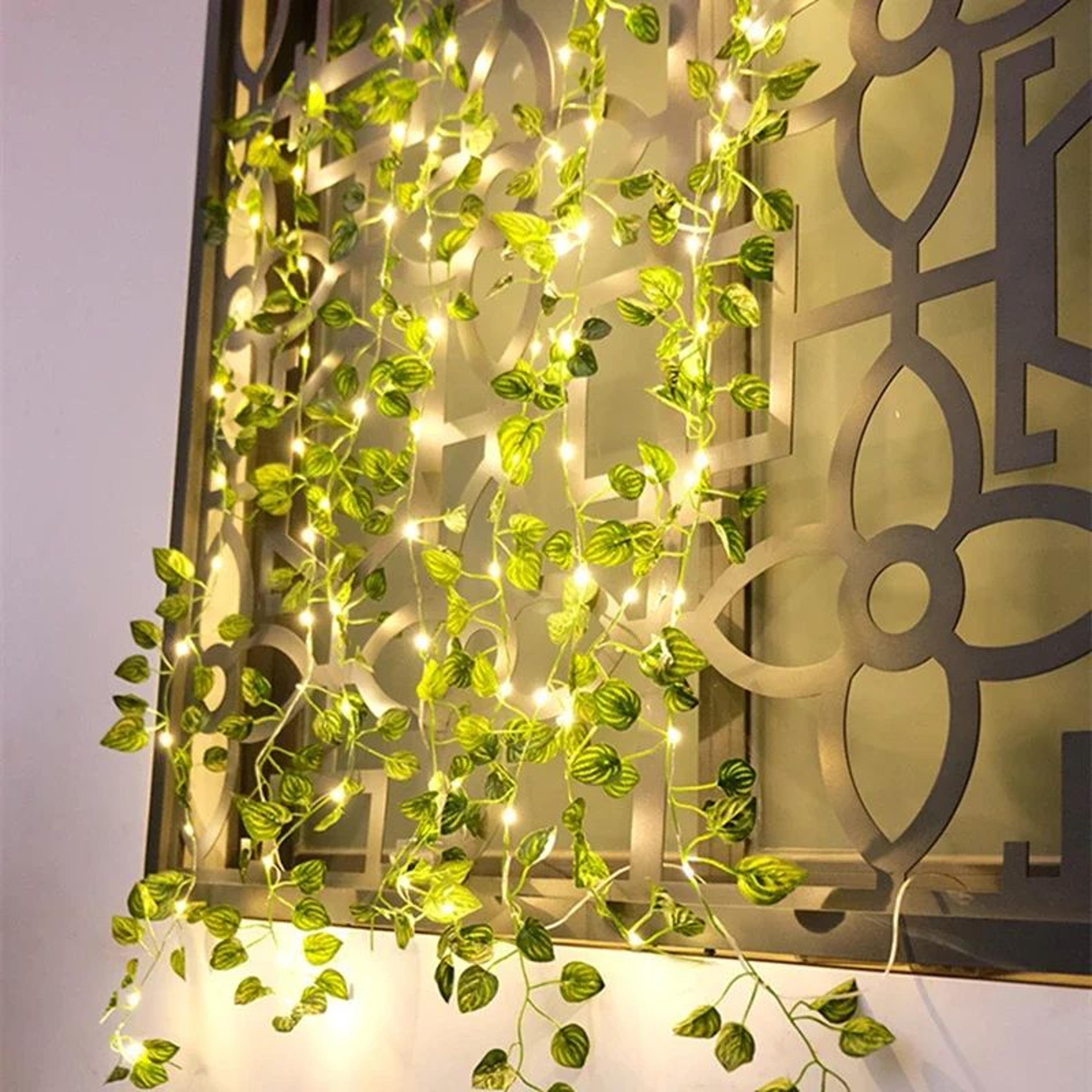 LED Ivy Vine String Lights  Artificial Green Leaf Garland For Bedroom  Wedding Decor 2