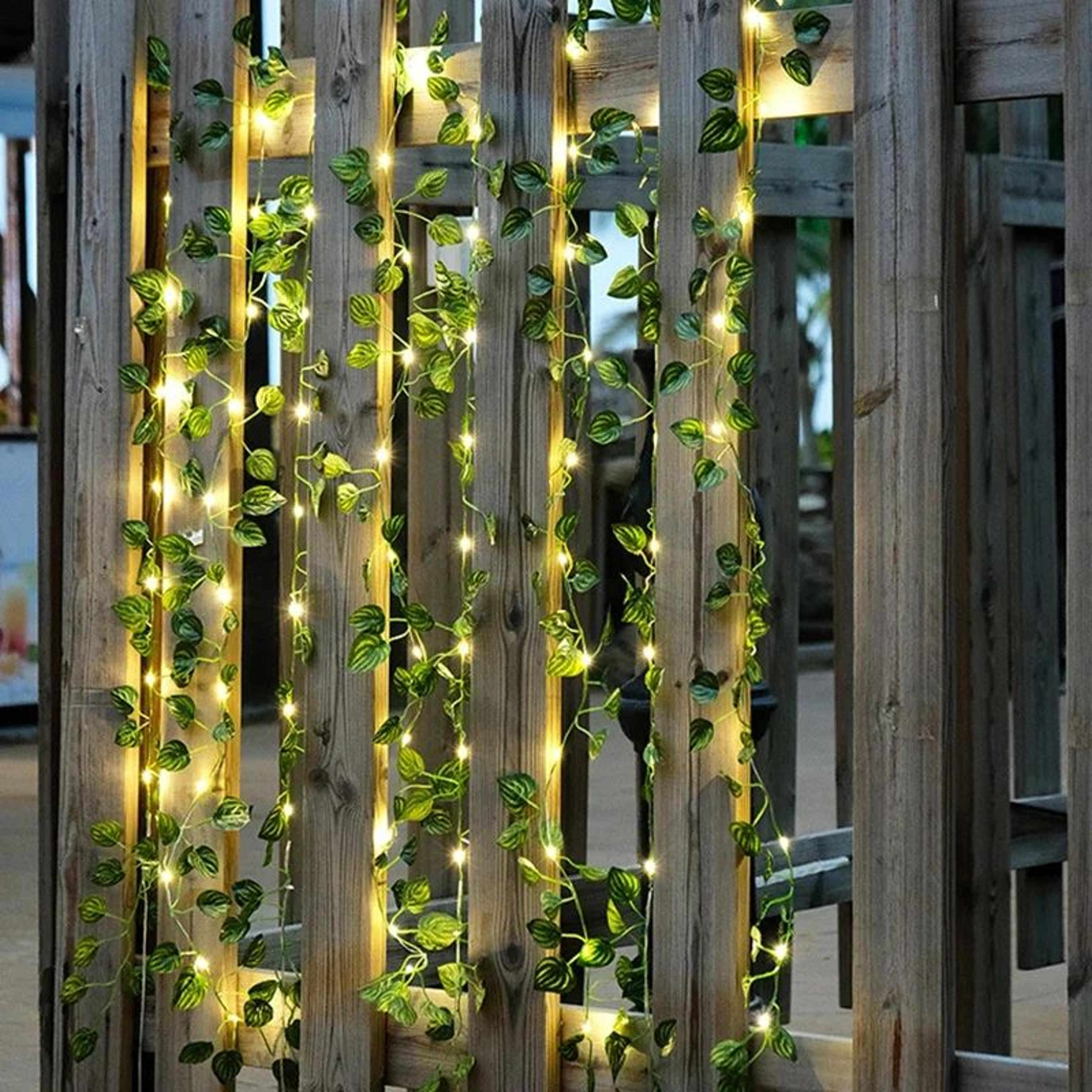 LED Ivy Vine String Lights  Artificial Green Leaf Garland For Bedroom  Wedding Decor 5