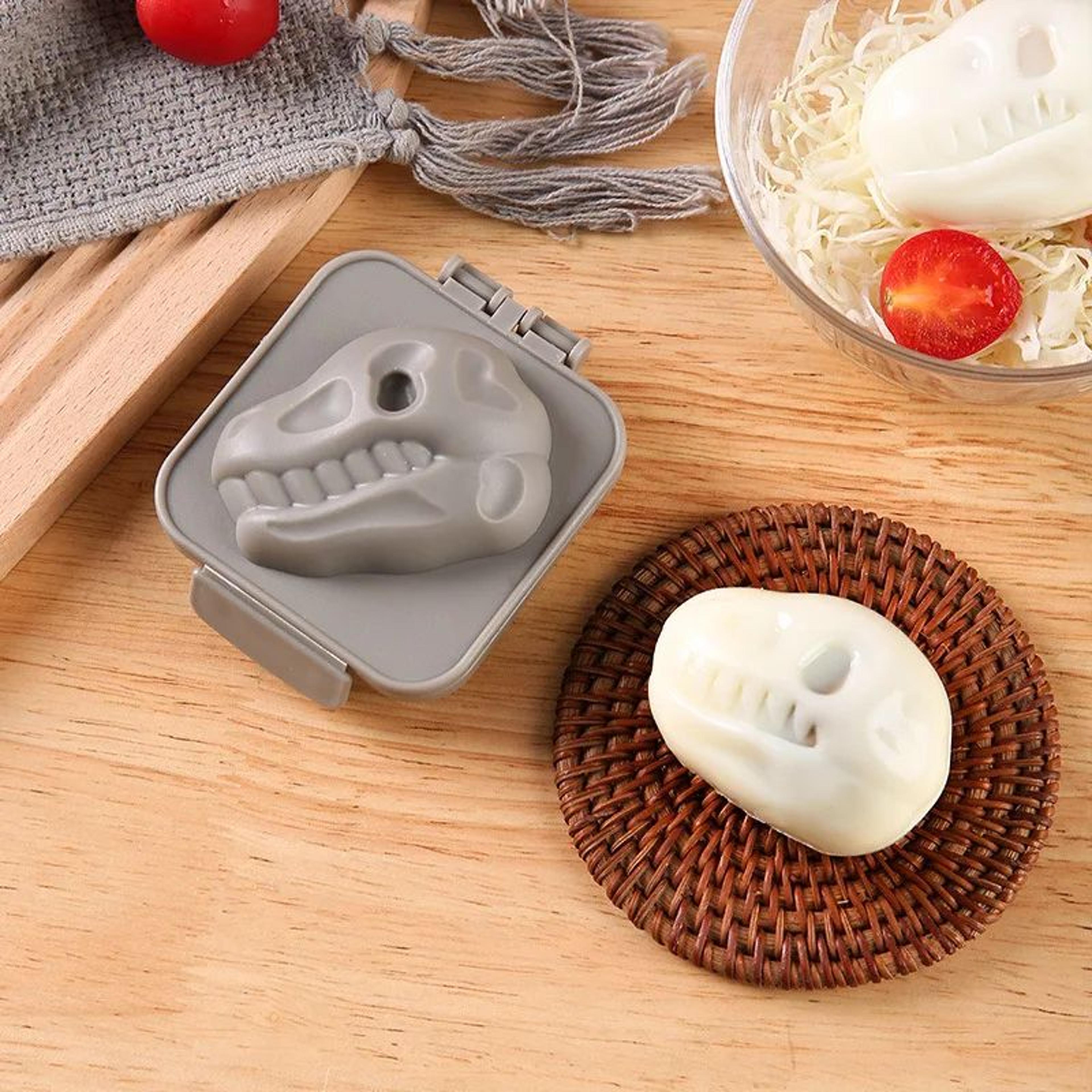 dinosaur fossil egg mold – cute boiled egg & rice shaper for kids lunch