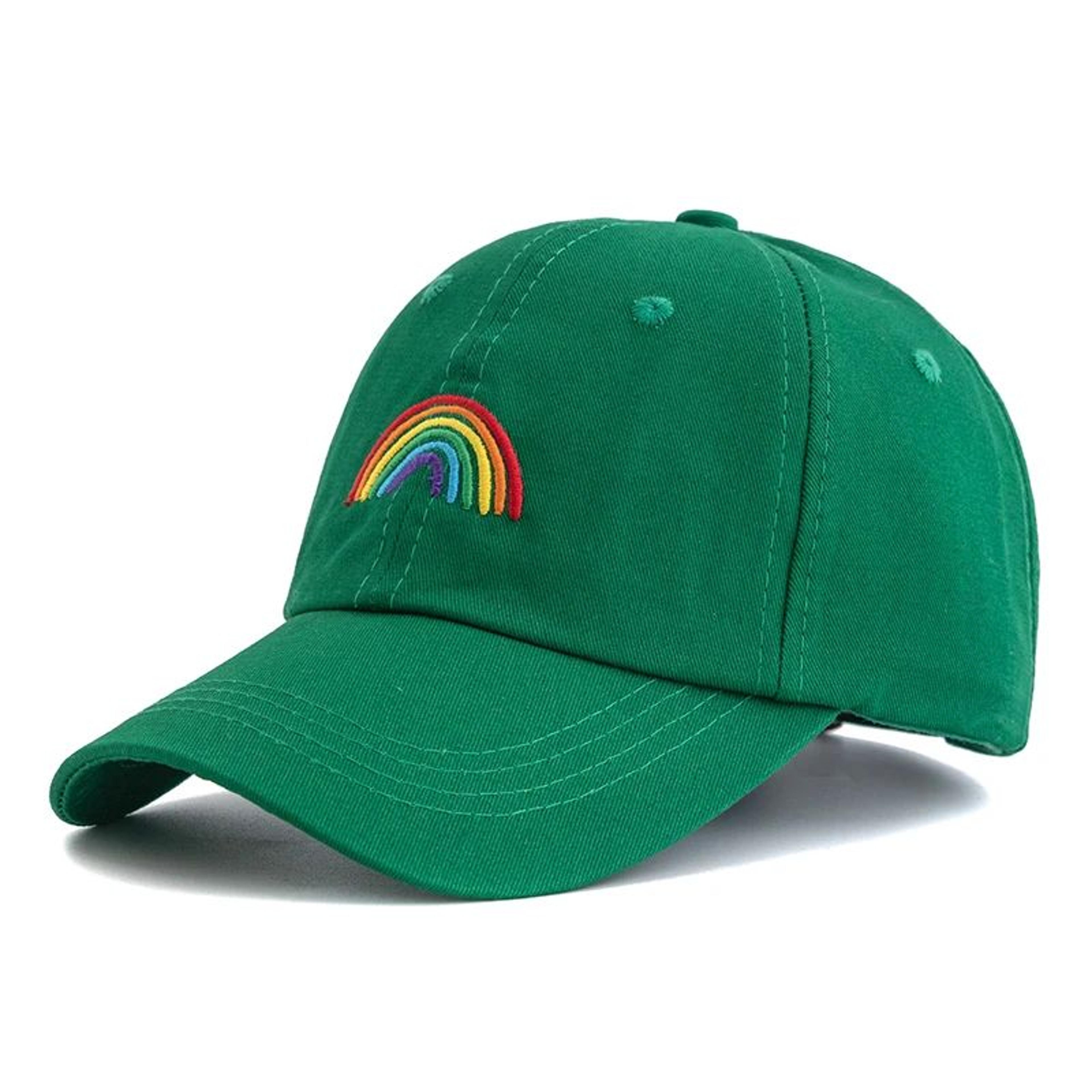 Rainbow Embroidered Adjustable Baseball Cap  Unisex Outdoor Sun Protection Hat 9