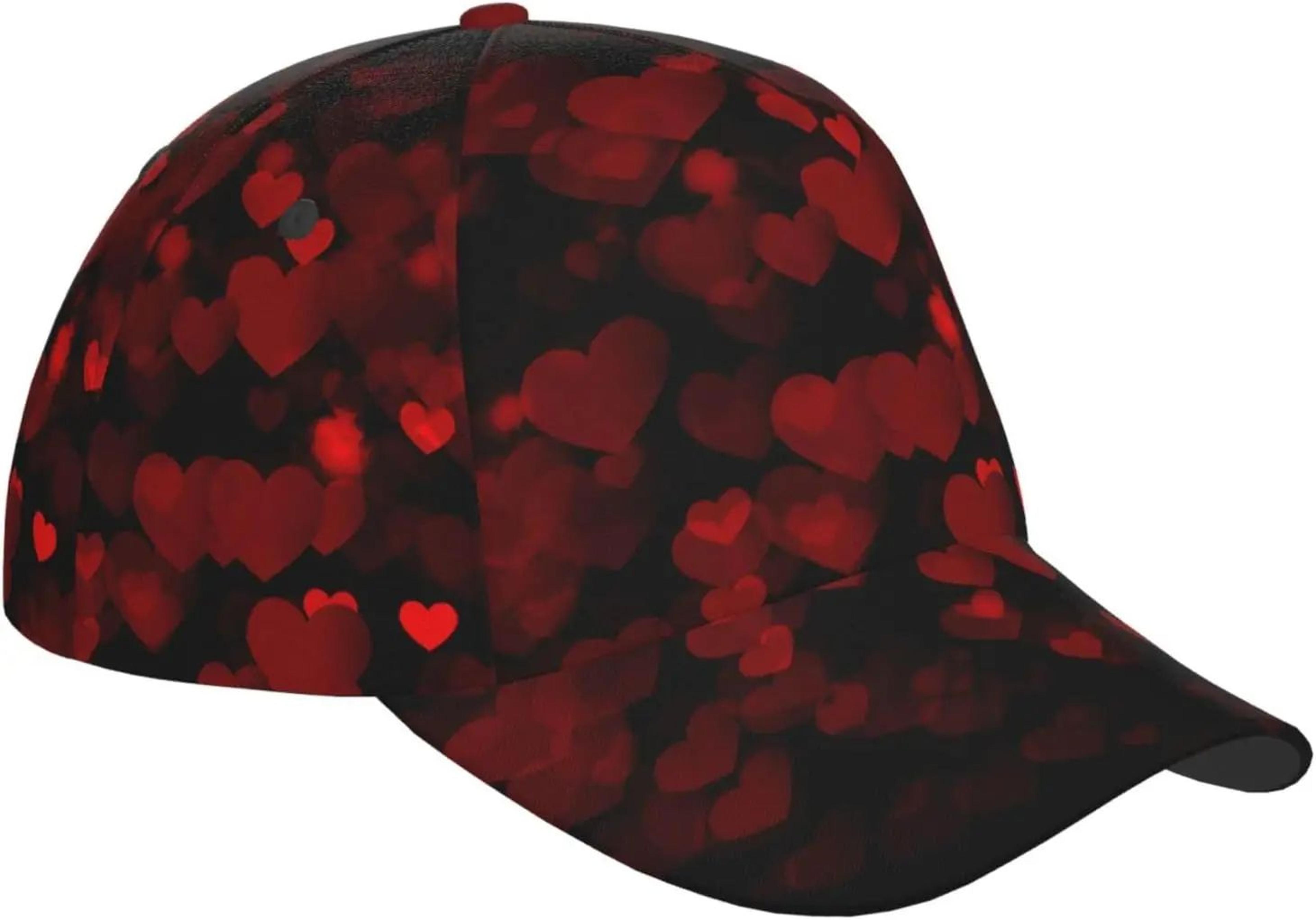 Valentine Hearts Baseball Cap  Adjustable Red Romantic Sun Hat For Men  Women 5