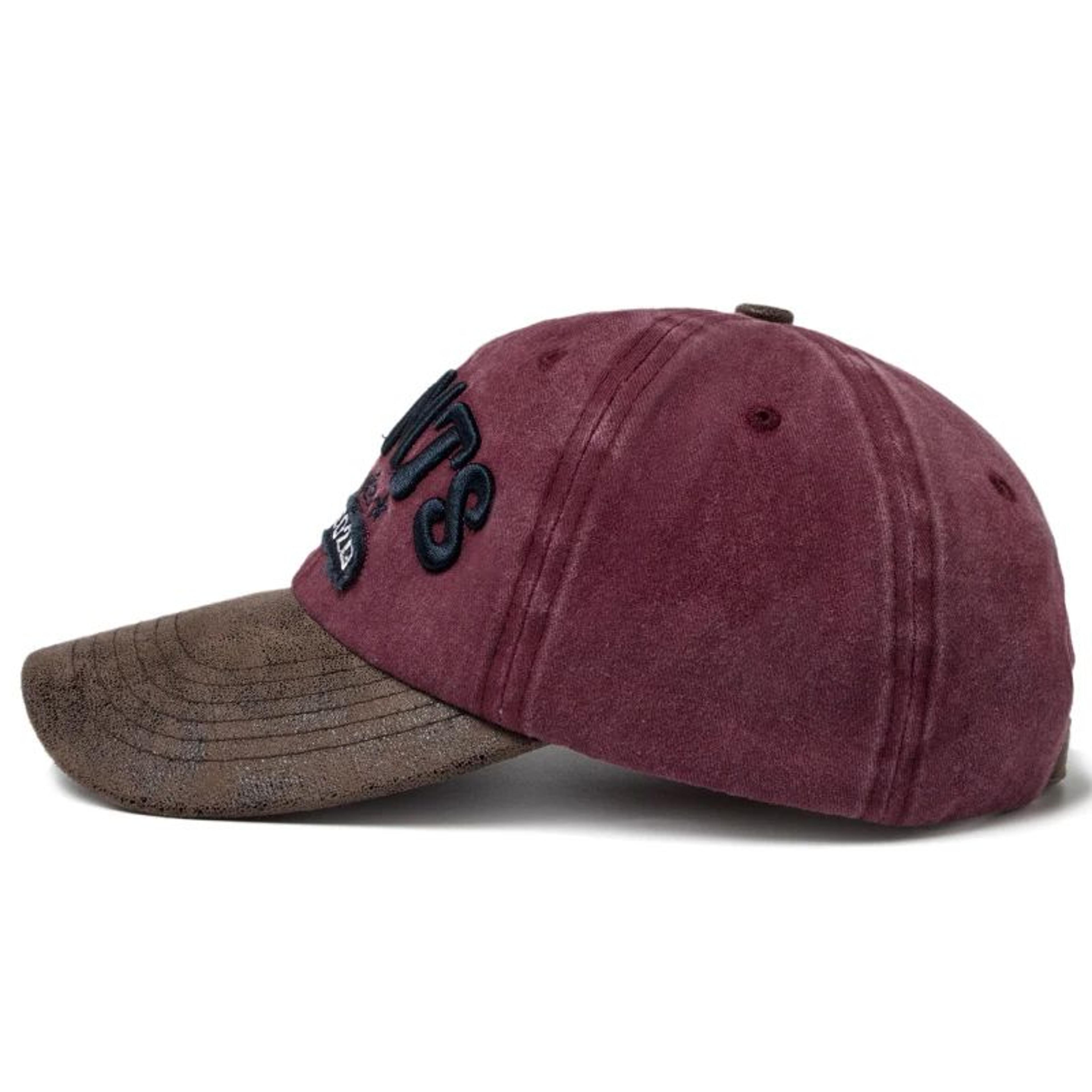 CNTANG PU Leather Letter Embroidered Baseball Cap  Adjustable Casual Sun Visor Hat 2