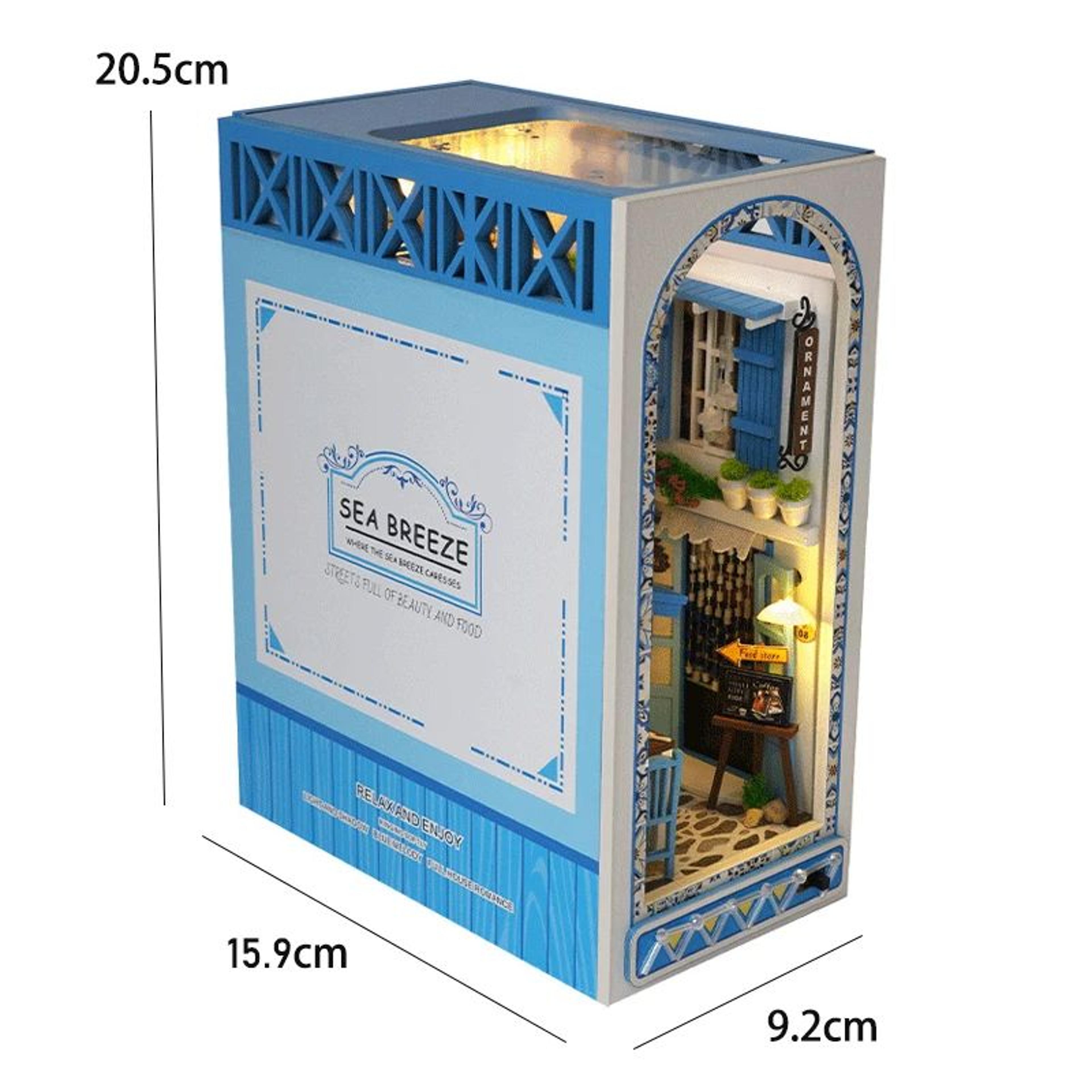 DIY Dollhouse Book Nook Kit  Wooden Puzzle Bookshelf Insert Decor 15