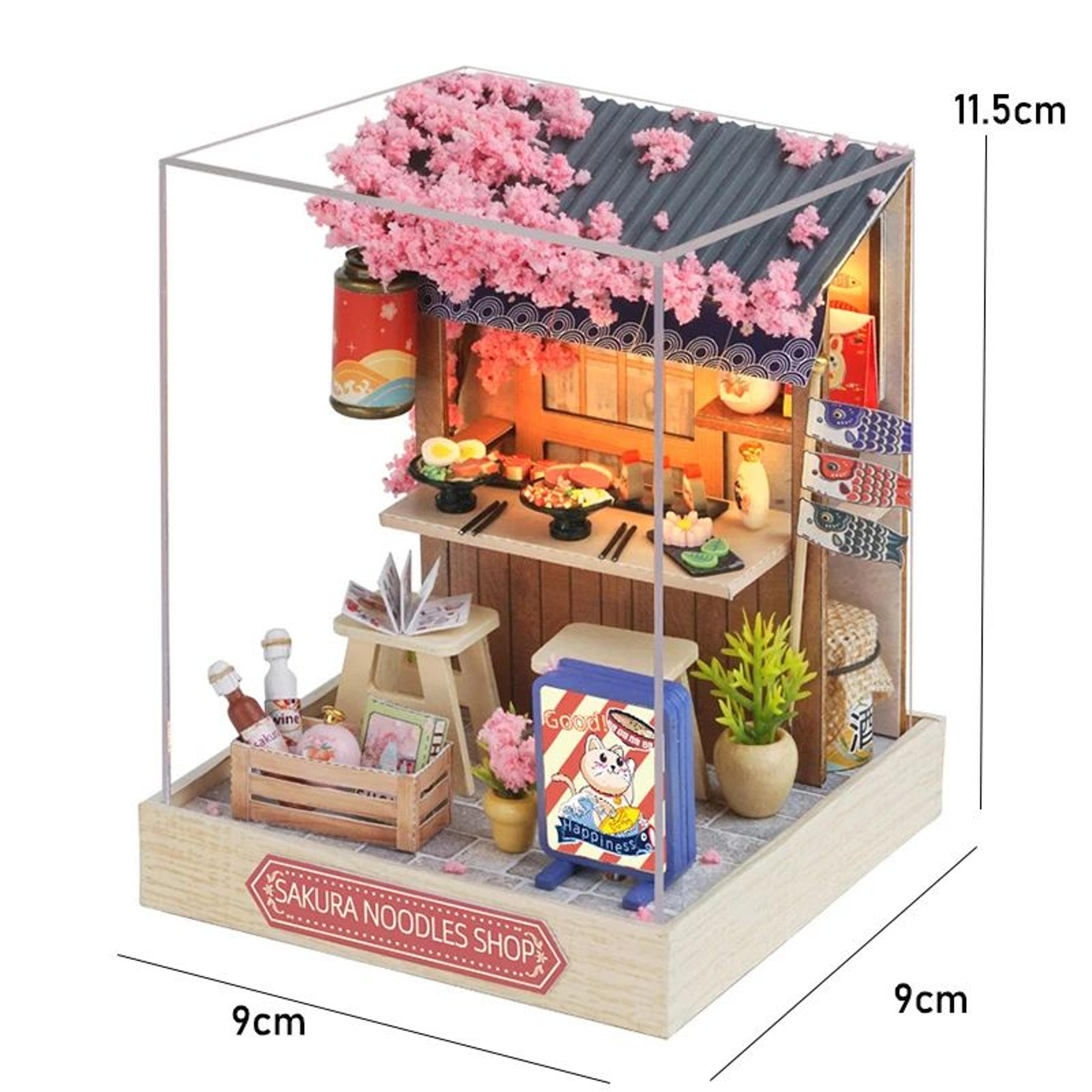 Wooden Flower Garden DIY Book Nook Kit  3D Puzzle Bookshelf Insert With LED Lights 14