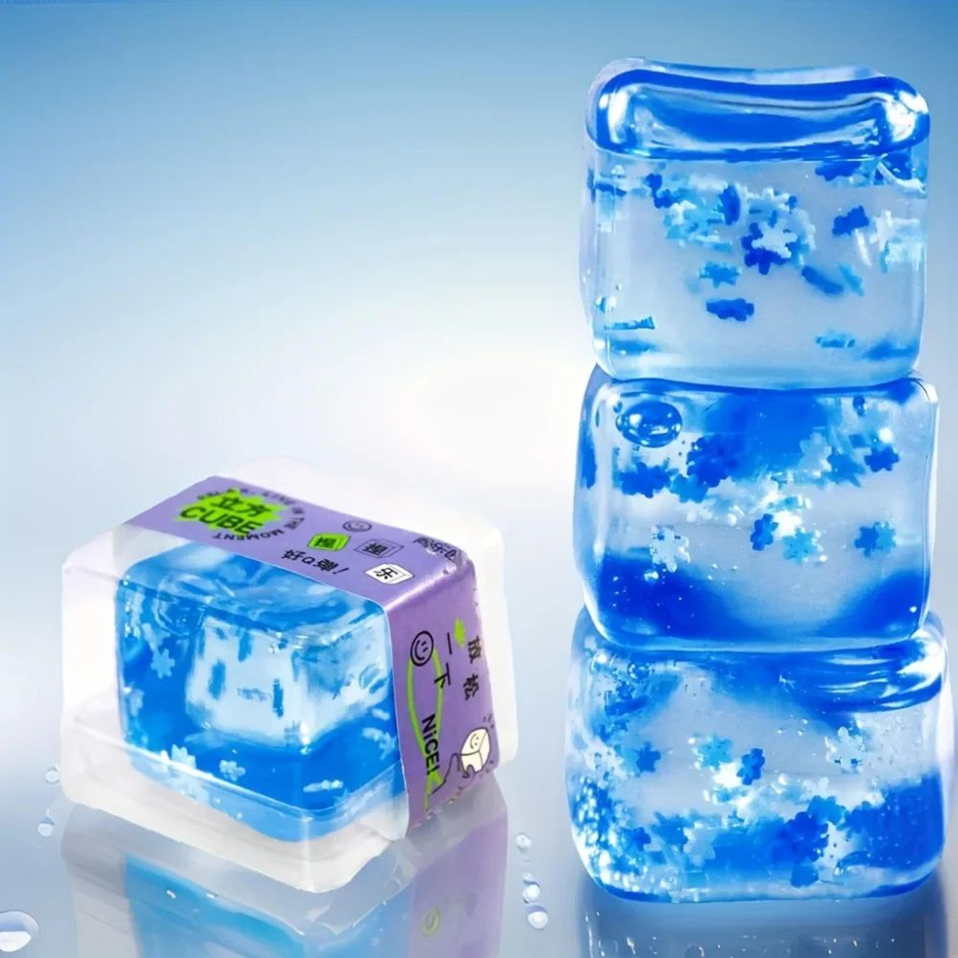 squishy ice cube stress ball – sensory anxiety relief fidget toy for kids & adults