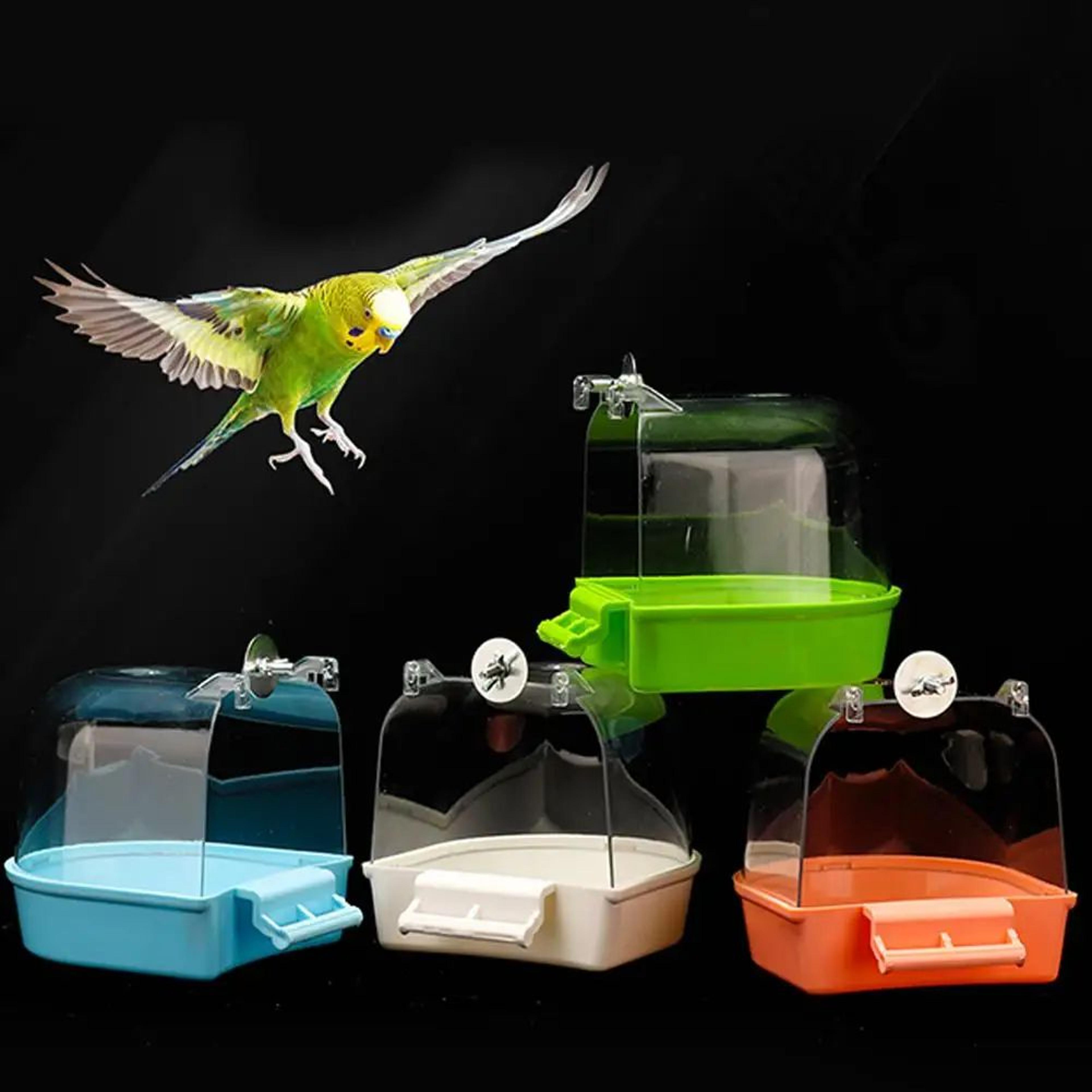 Hanging Bird Bath Box For Parrots  Parakeets  Cage Shower Tub For Budgie Cockatiel  Lovebird 2