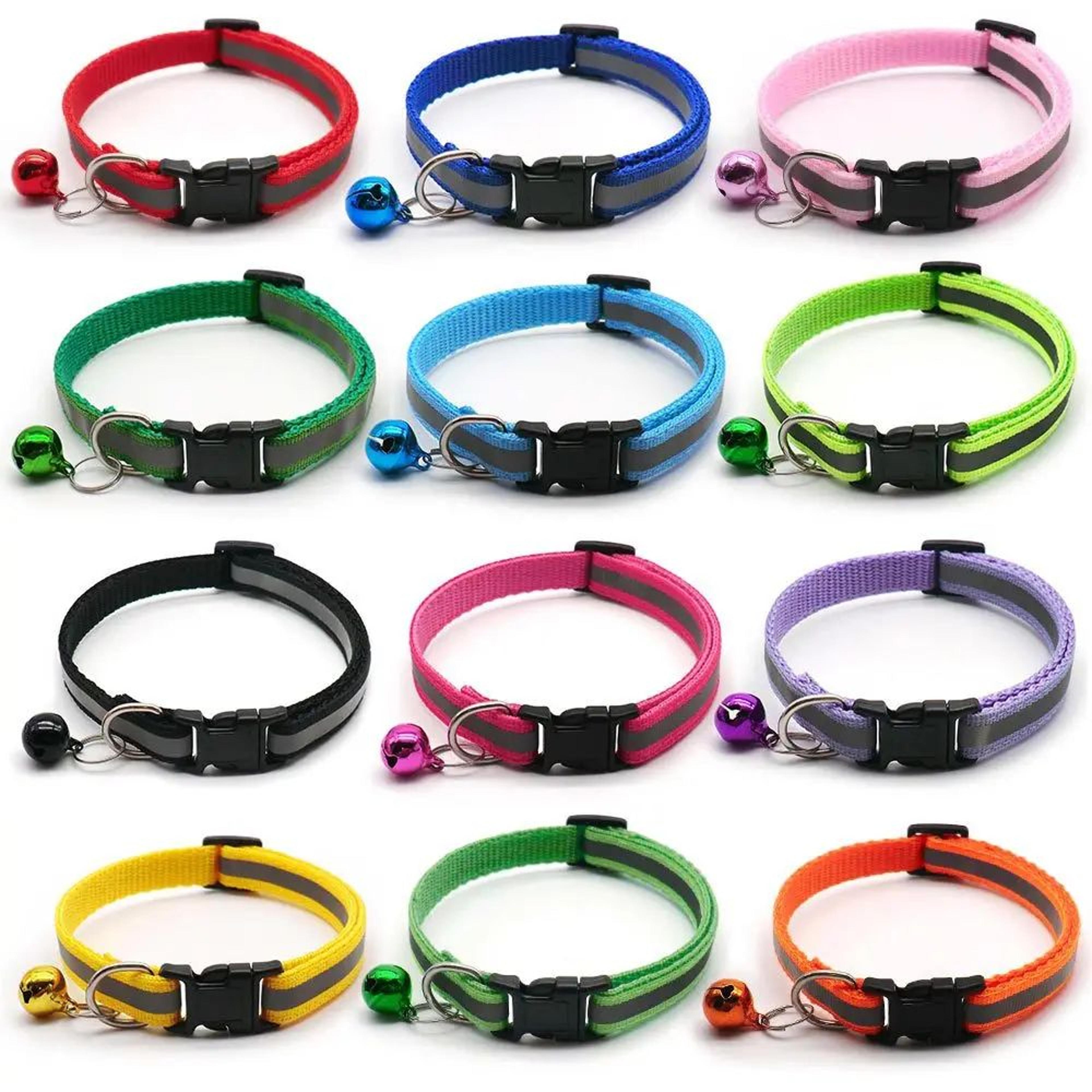 2Pack Reflective Adjustable Cat  Small Dog Collar With Bell  Safety Pet Collar Set 18