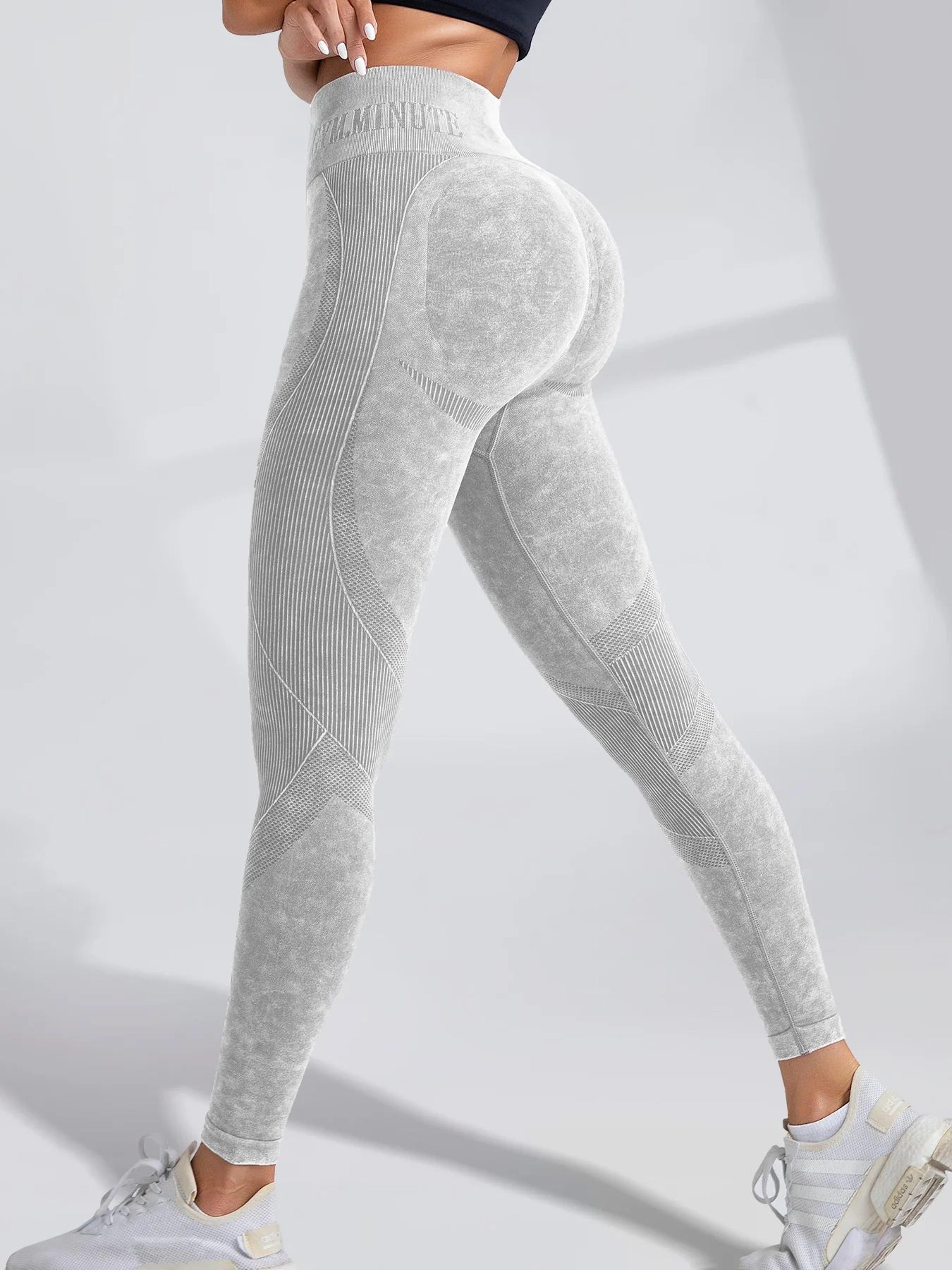 Seamless High Waist Booty Lift Gym Leggings  Womens Sand Washed Yoga Workout Pants 7