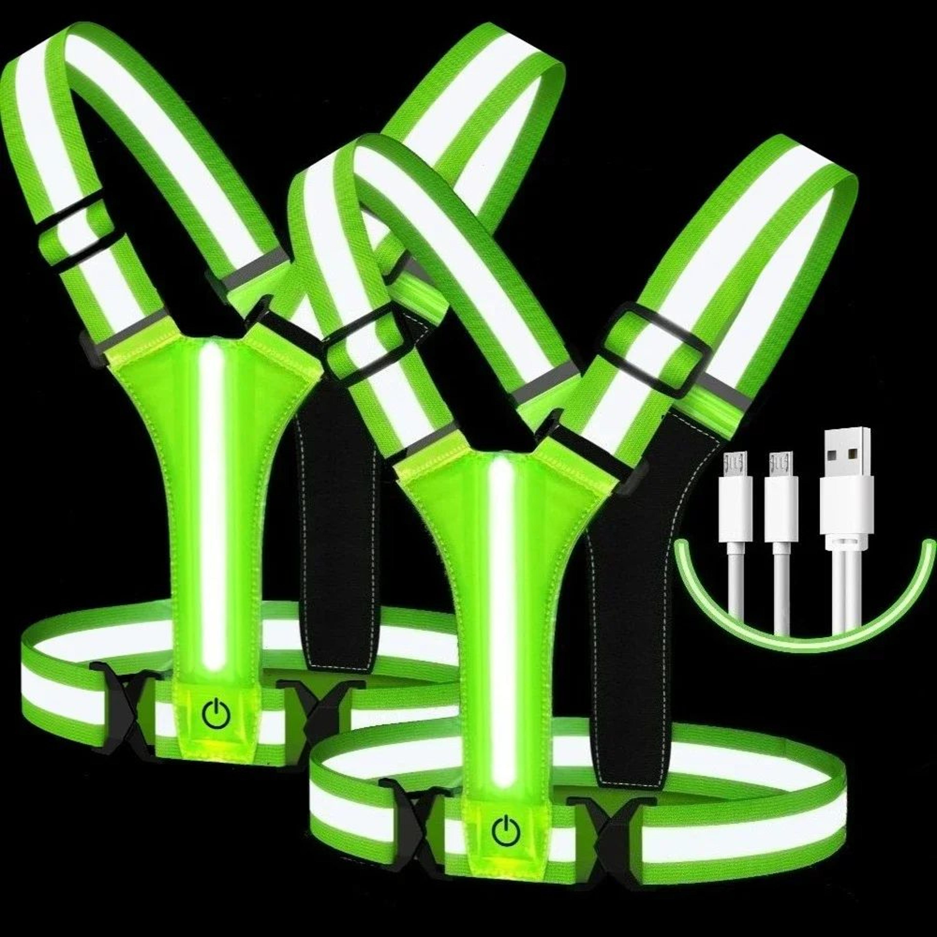 USB Rechargeable LED Reflective Running Vest  High Visibility Safety Gear For Night Running  Cyclin 10