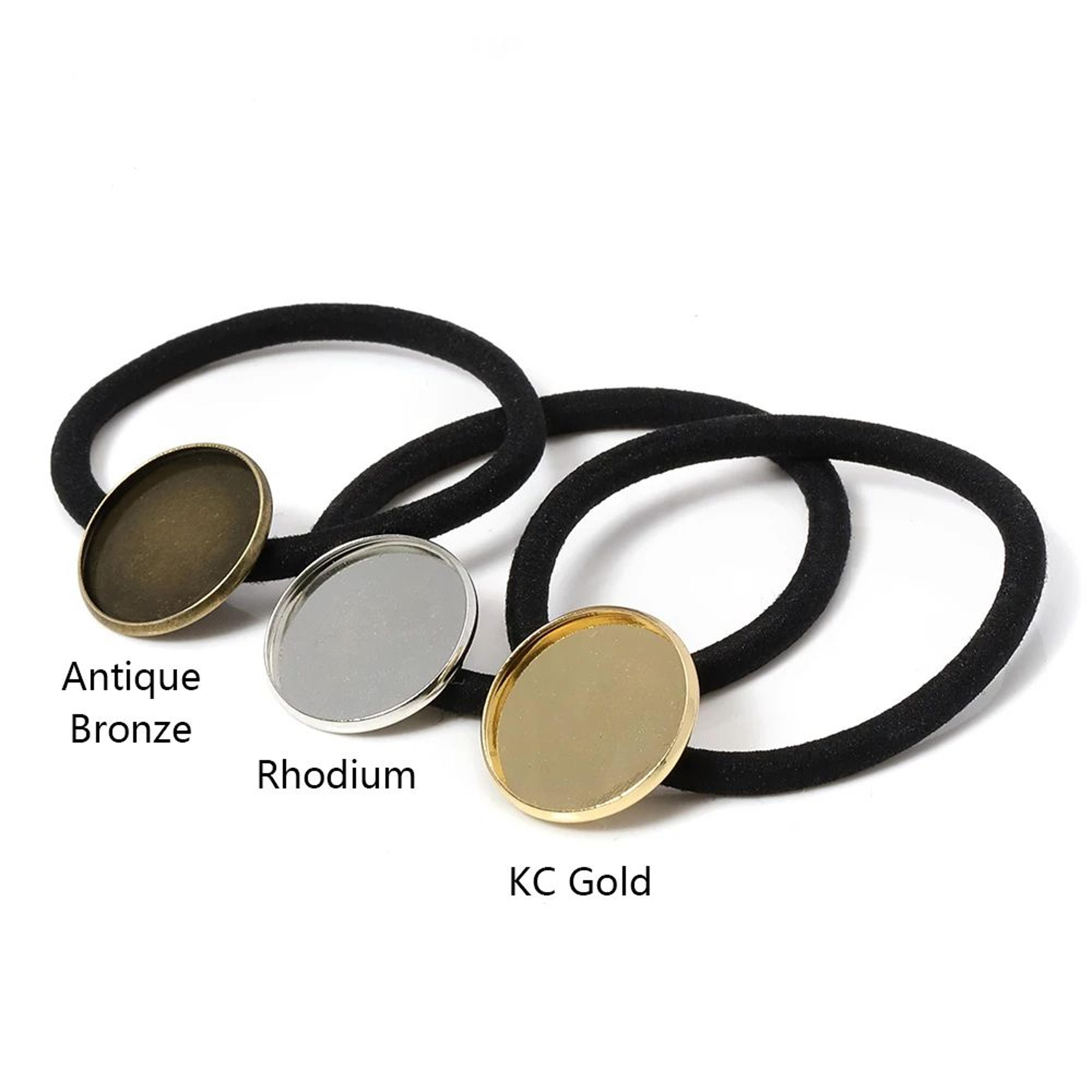 DIY Scrunchie Base With Round Cabochon Bracket  10pcs Metal Hair Accessory Making Kit 5