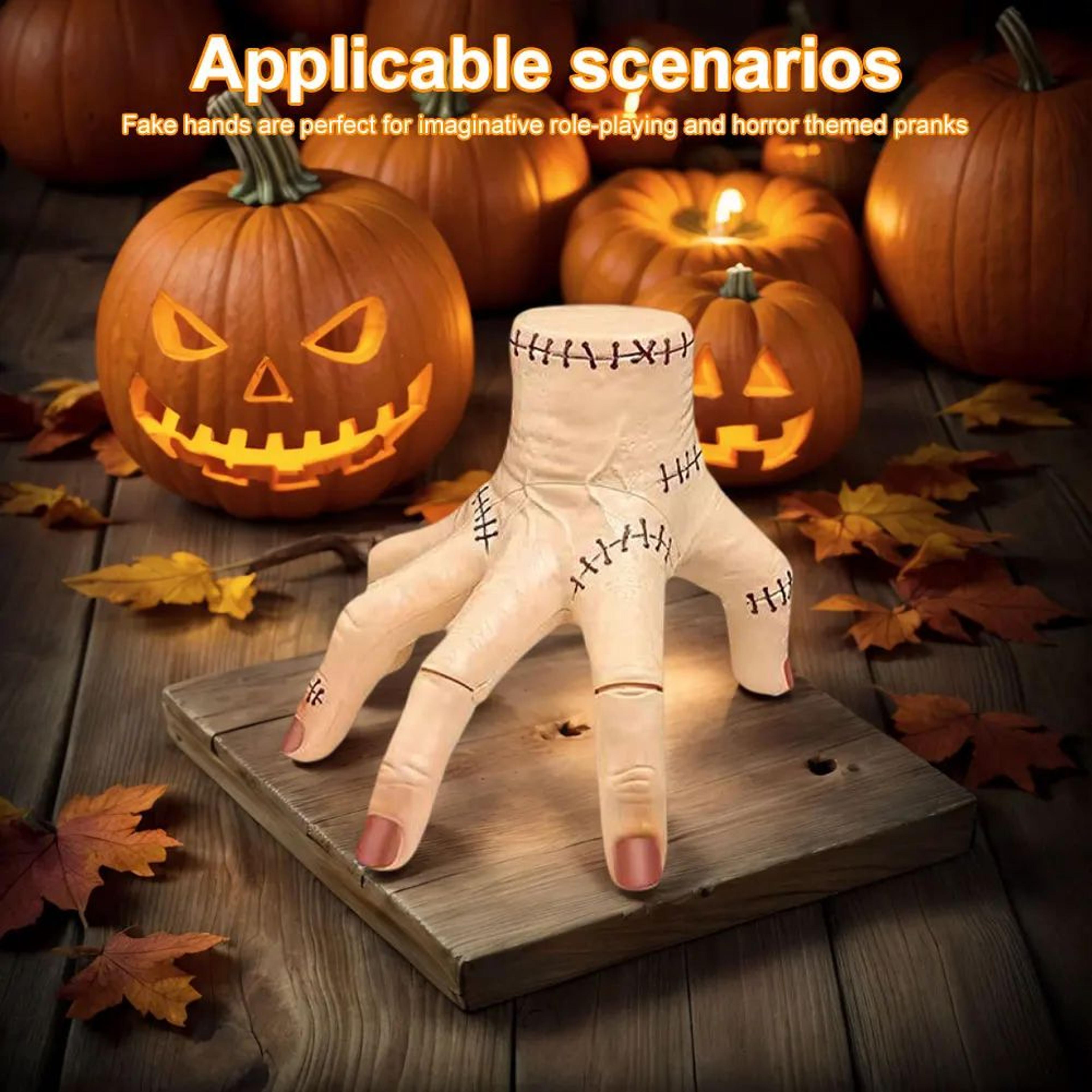 electric crawling halloween hand prop with sound & light – motion sensor scary thing hand decoration