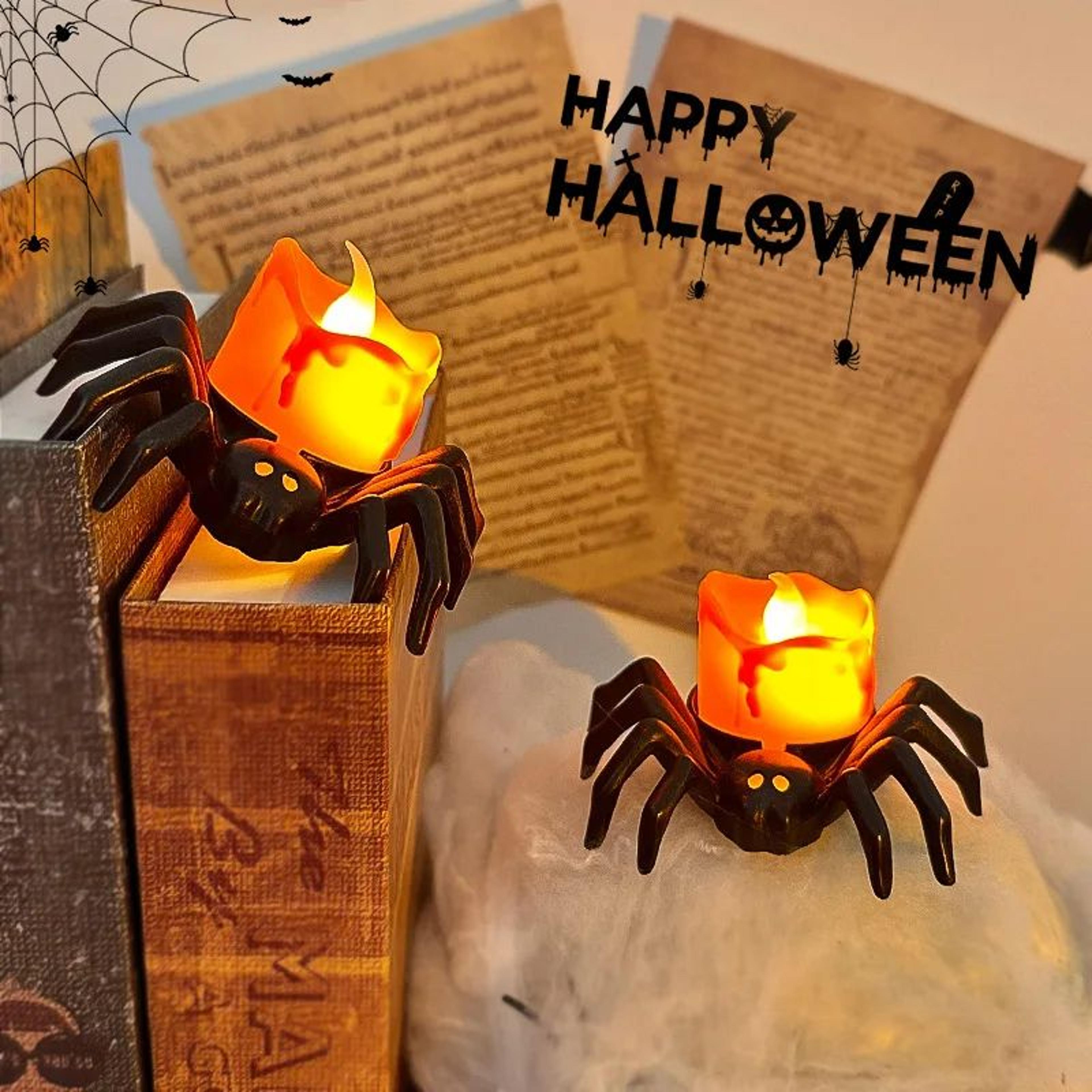 LED Halloween Spider Night Light Decoration  Spooky Party  Haunted House Prop 4