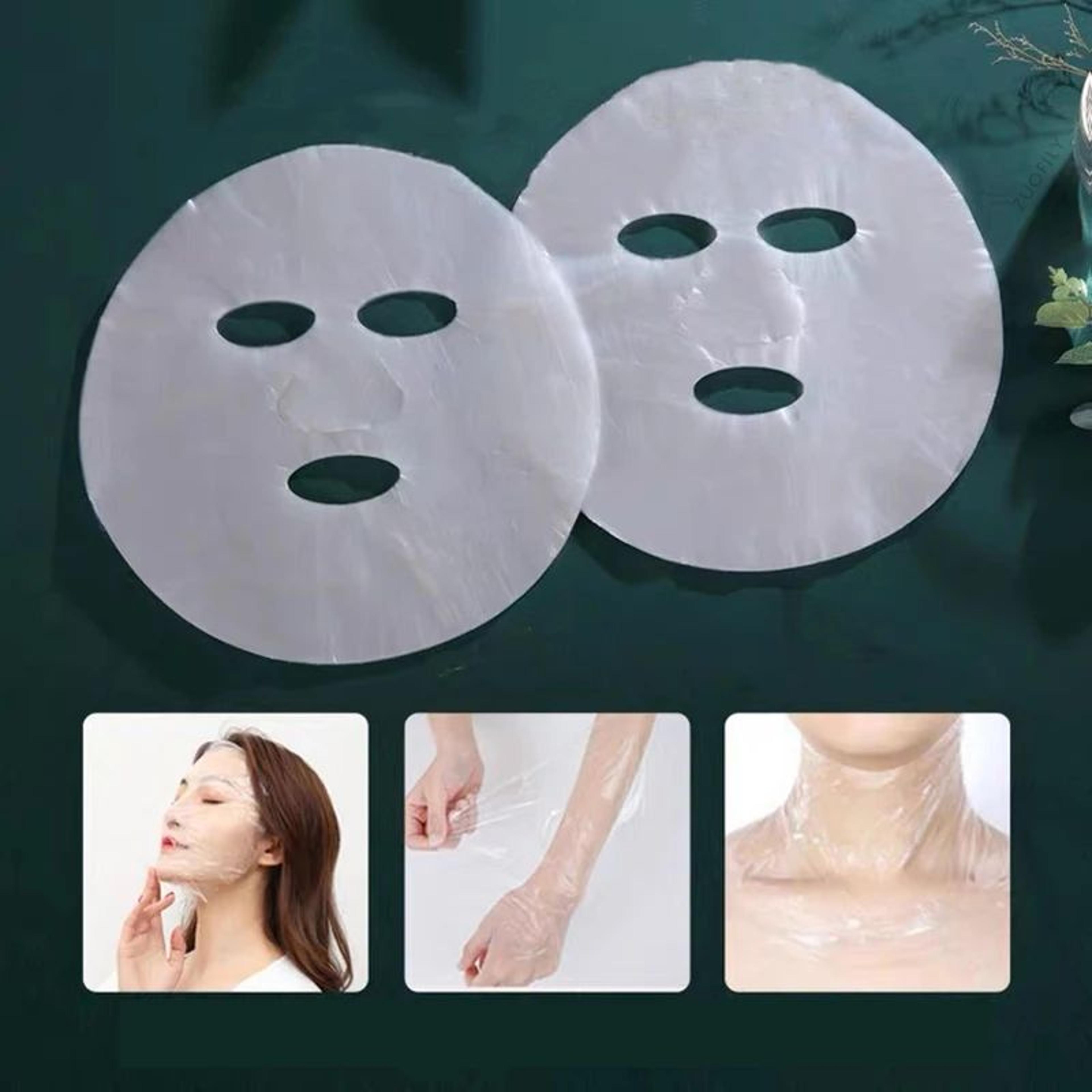 Disposable PE Facial Mask Wrap  Neck Film Sheets  Skin Care Absorption Beauty Mask Covers 100PCS 5