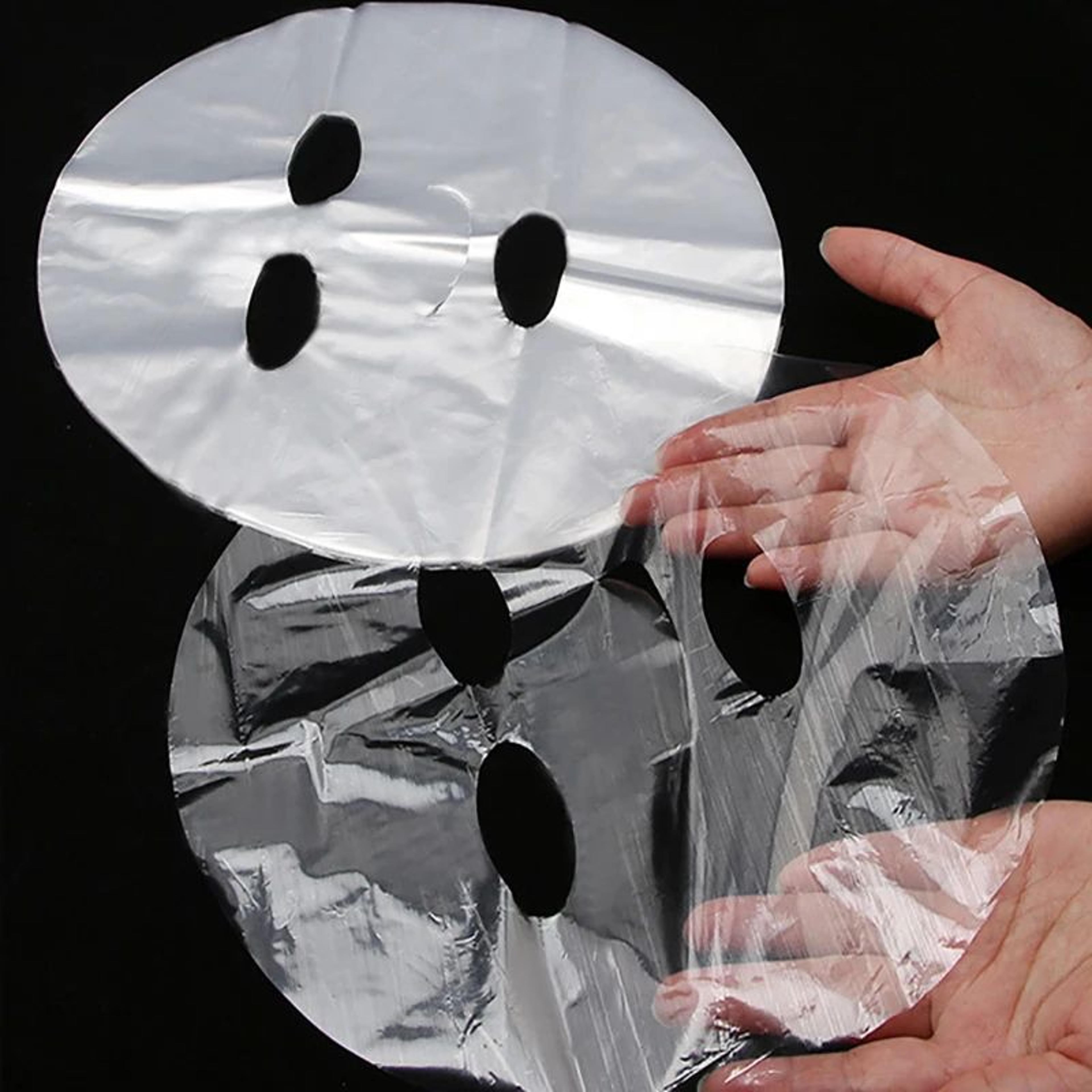 Disposable PE Facial Mask Wrap  Neck Film Sheets  Skin Care Absorption Beauty Mask Covers 100PCS 7