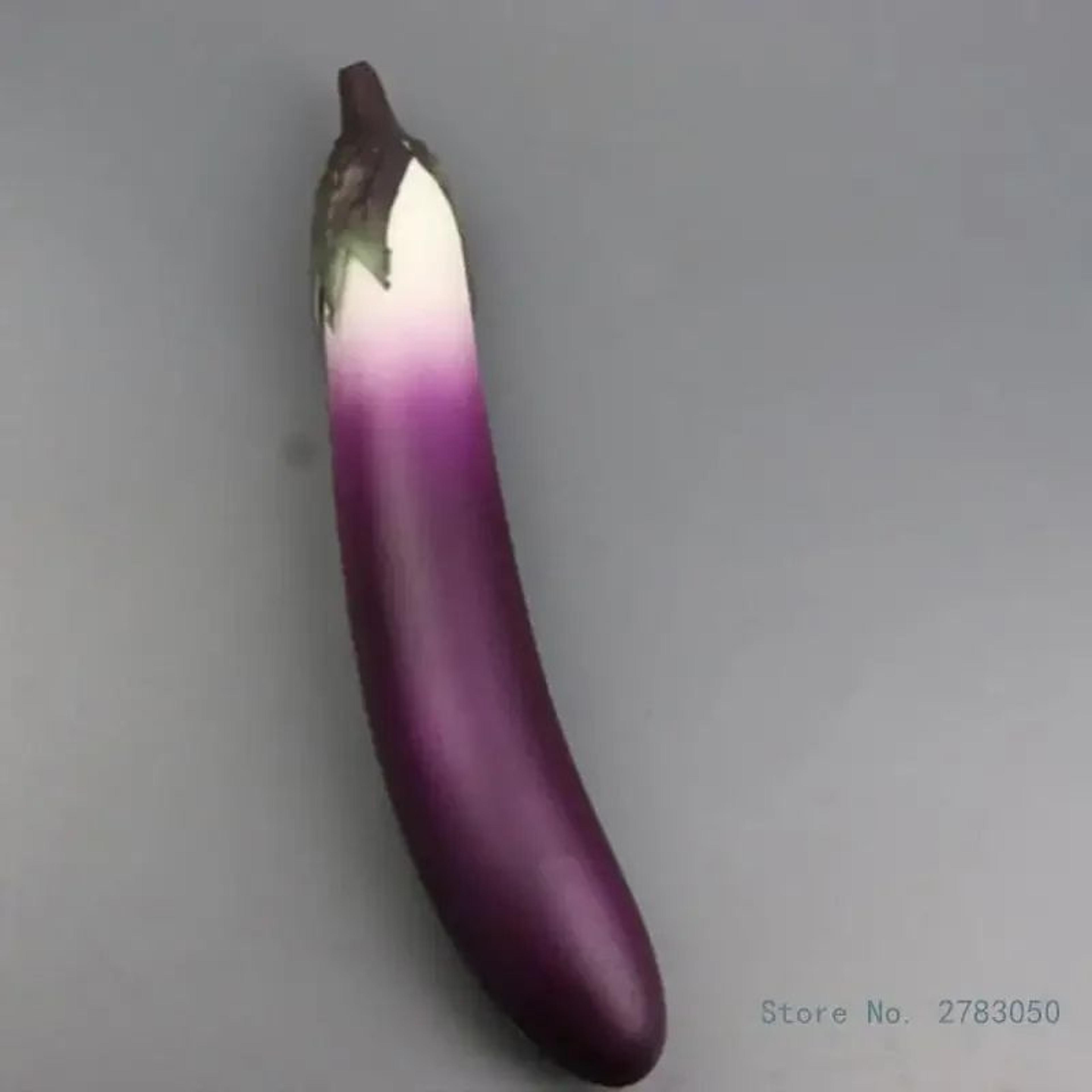 Realistic PU Artificial Cucumber  Aubergine Display Prop  Soft Simulation Vegetable Decor 1