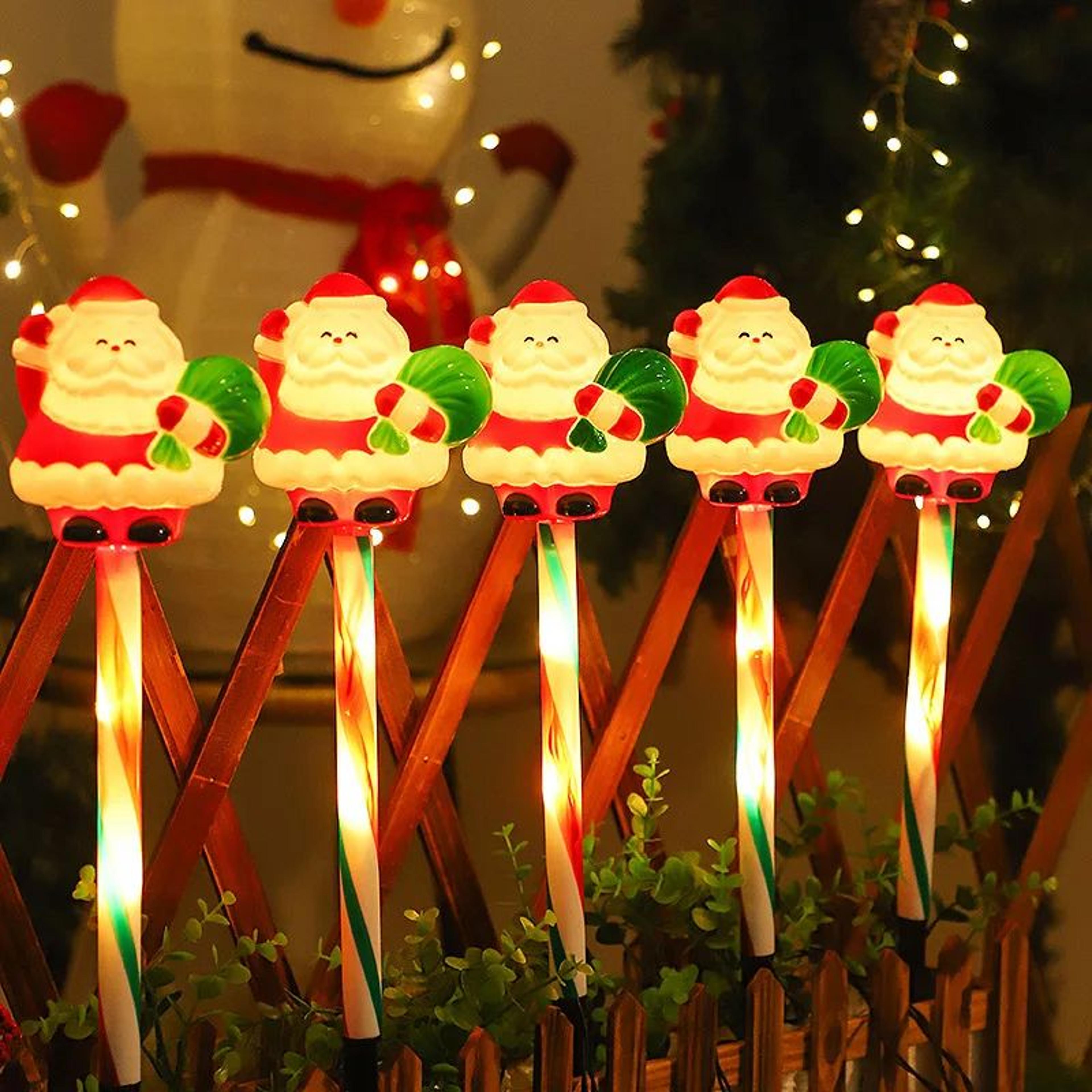 Solar Christmas Santa  Snowman Garden Lantern Light  Outdoor Lawn Holiday Decoration 1