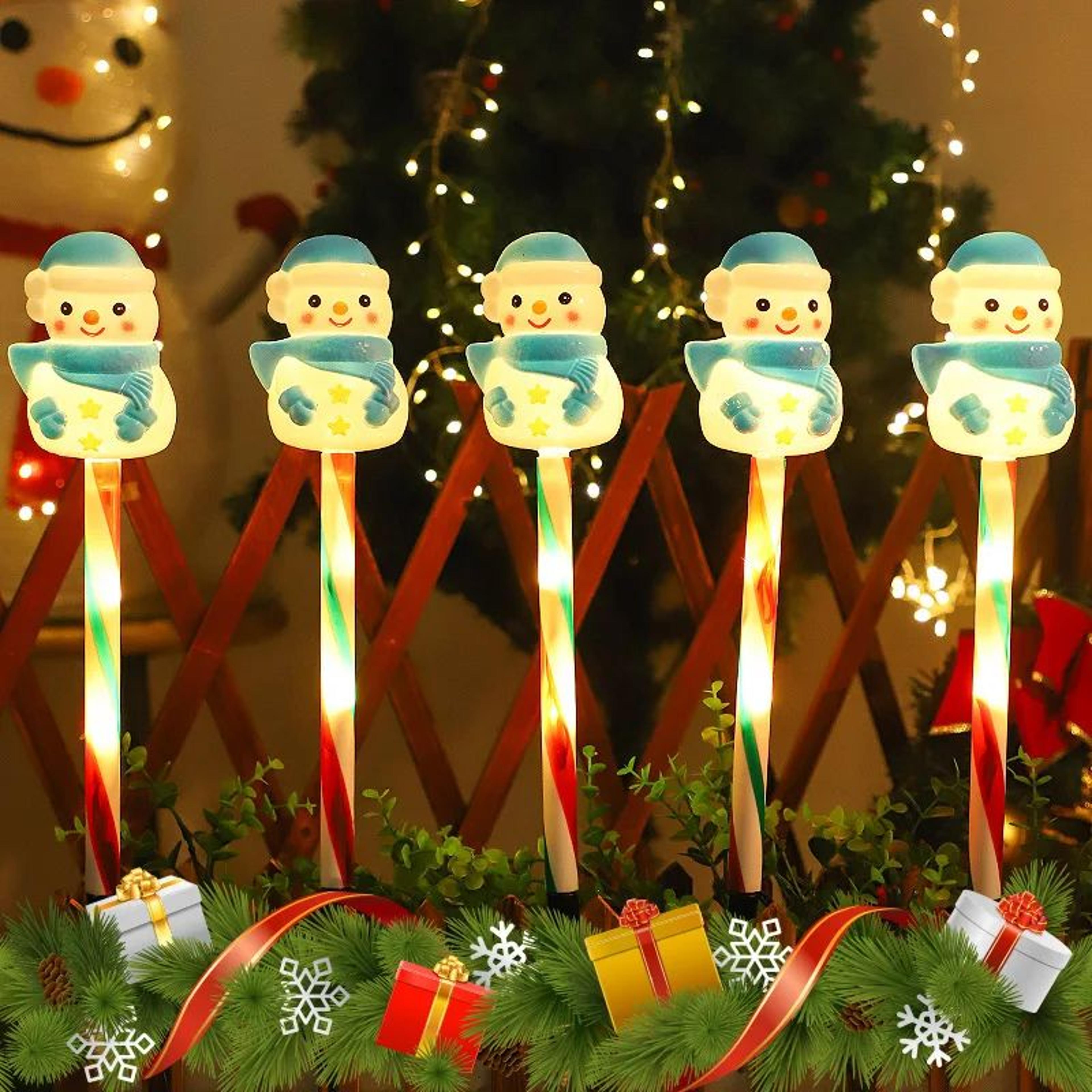 Solar Christmas Santa  Snowman Garden Lantern Light  Outdoor Lawn Holiday Decoration 5