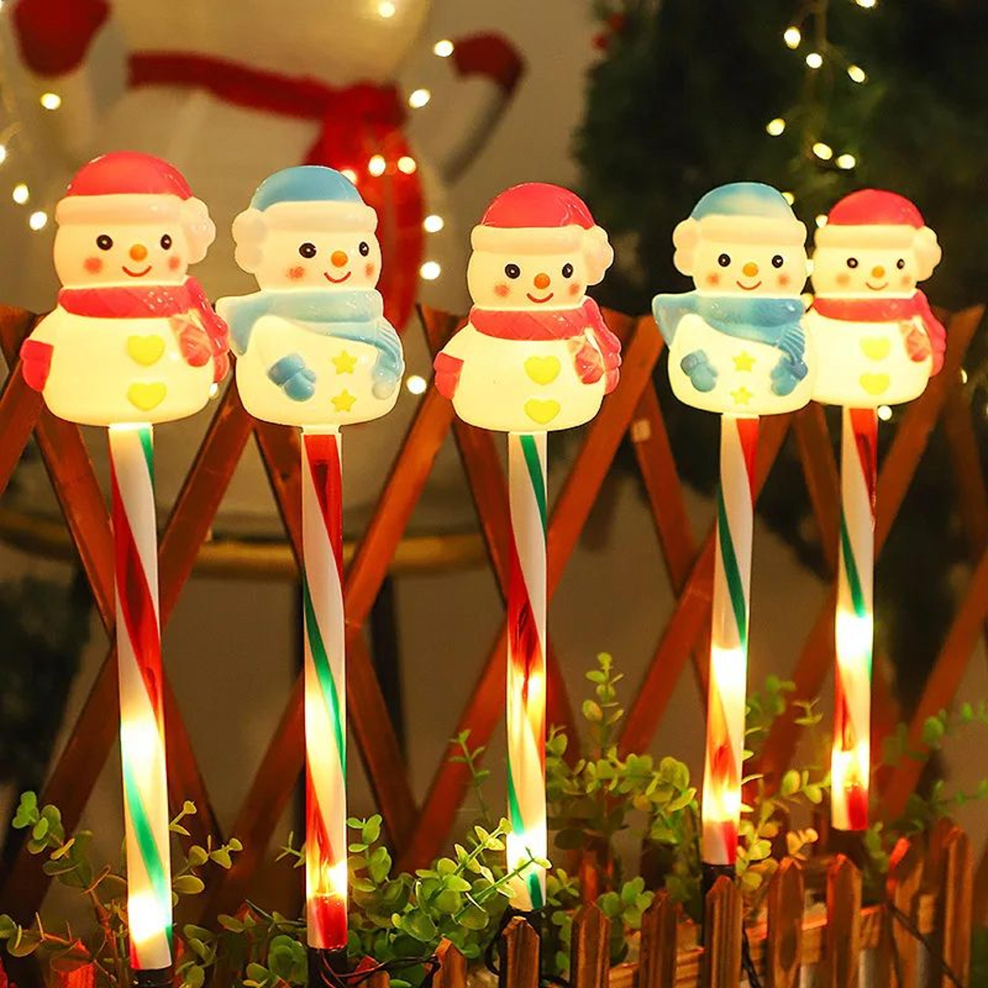 Solar Christmas Santa  Snowman Garden Lantern Light  Outdoor Lawn Holiday Decoration 6