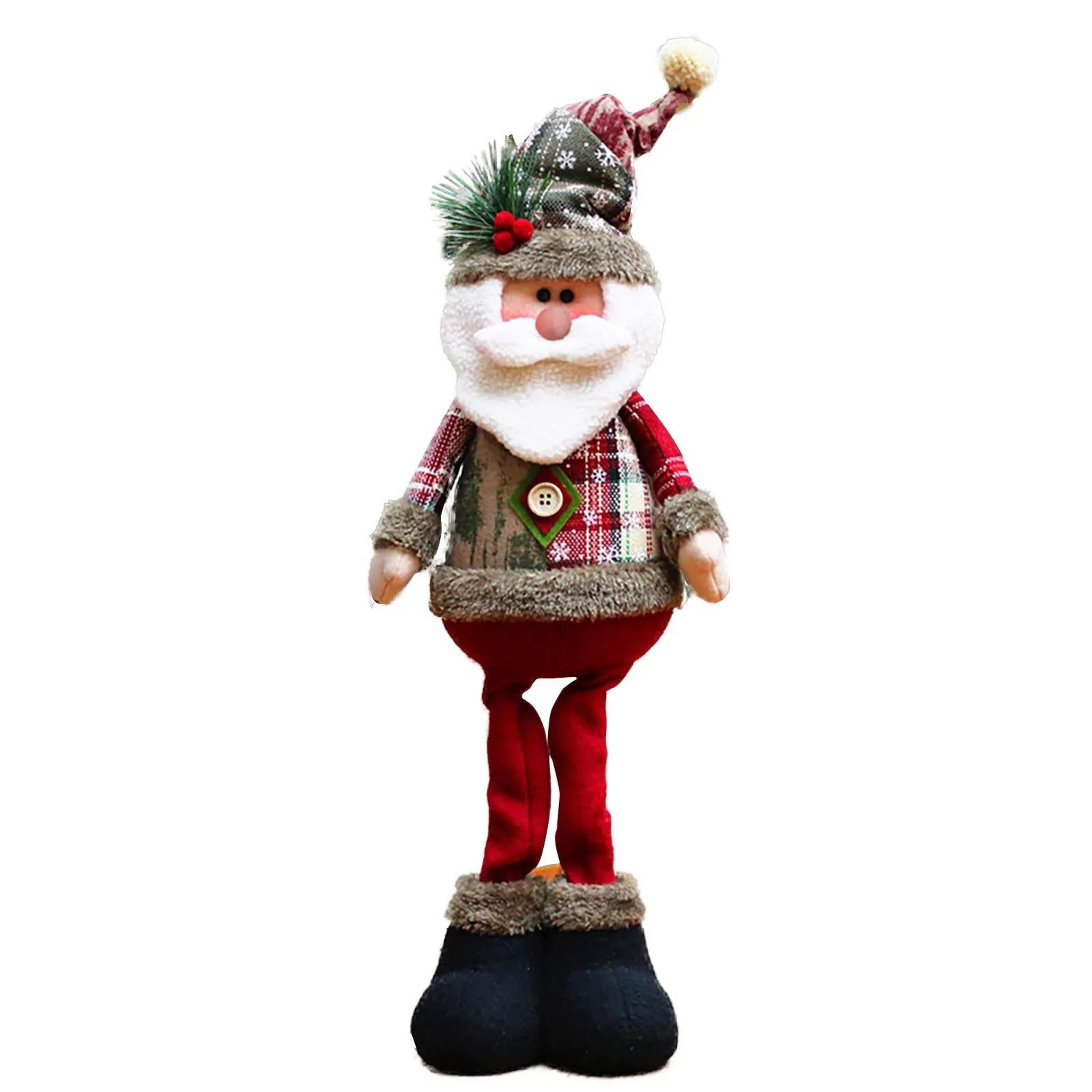 3pcs Christmas Standing Doll Set  Santa Claus Snowman  Reindeer Plush Holiday Decorations 9