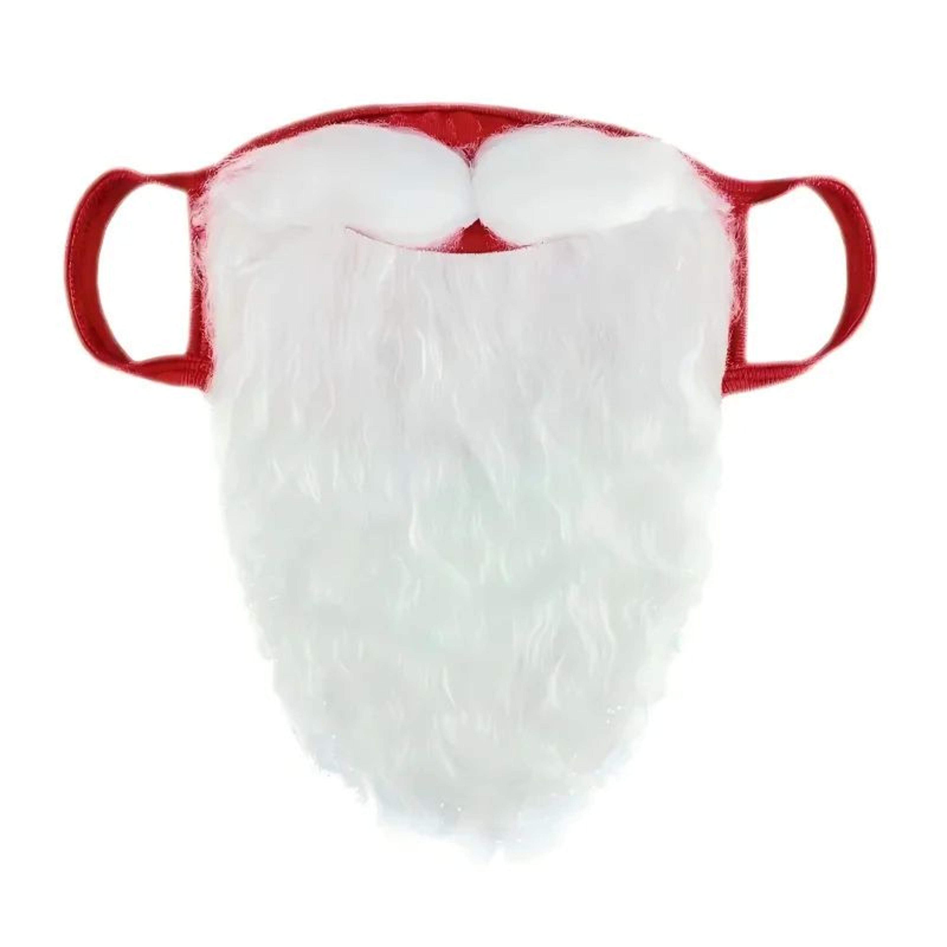 Santa Claus Beard Mask Costume Prop  Red  White Christmas Holiday Prank Mask 4