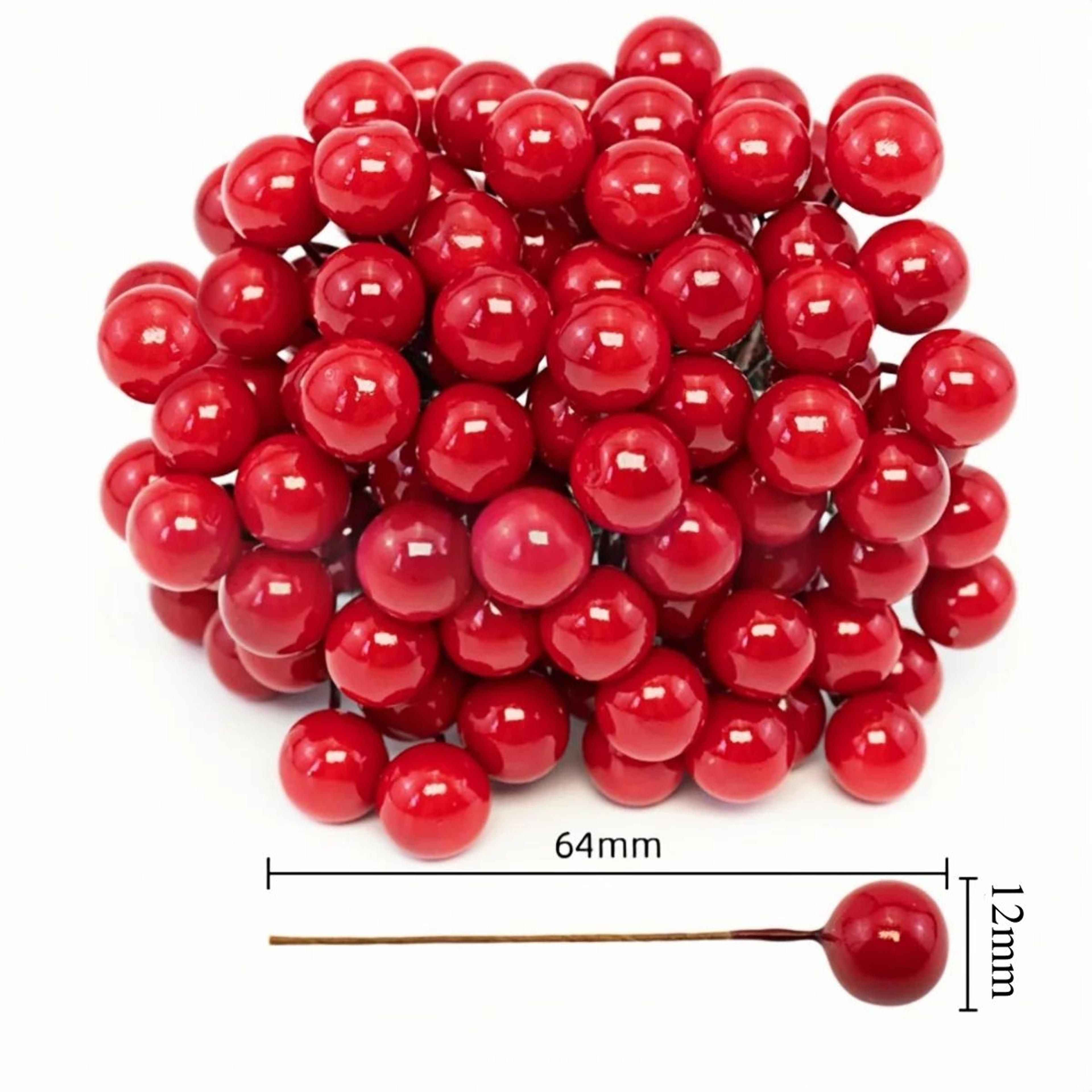 Mini Artificial Christmas Berry Decorations  Red Gold  Silver Fake Cherry Berries For DIY Wreaths   6