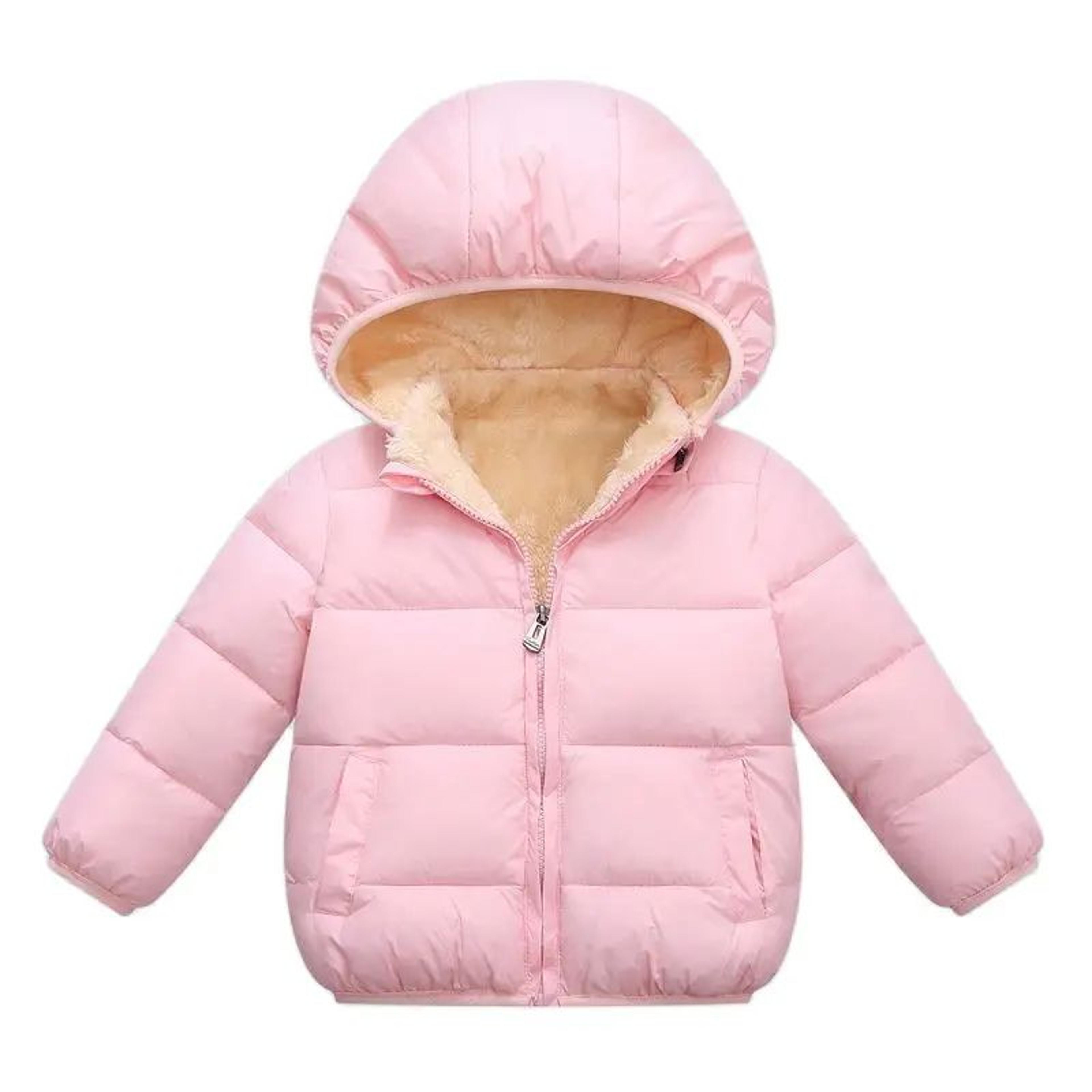 Kids Plush Fur Hooded Winter Jacket  Thick Warm CottonPadded Coat For Boys  Girls 36Y 1