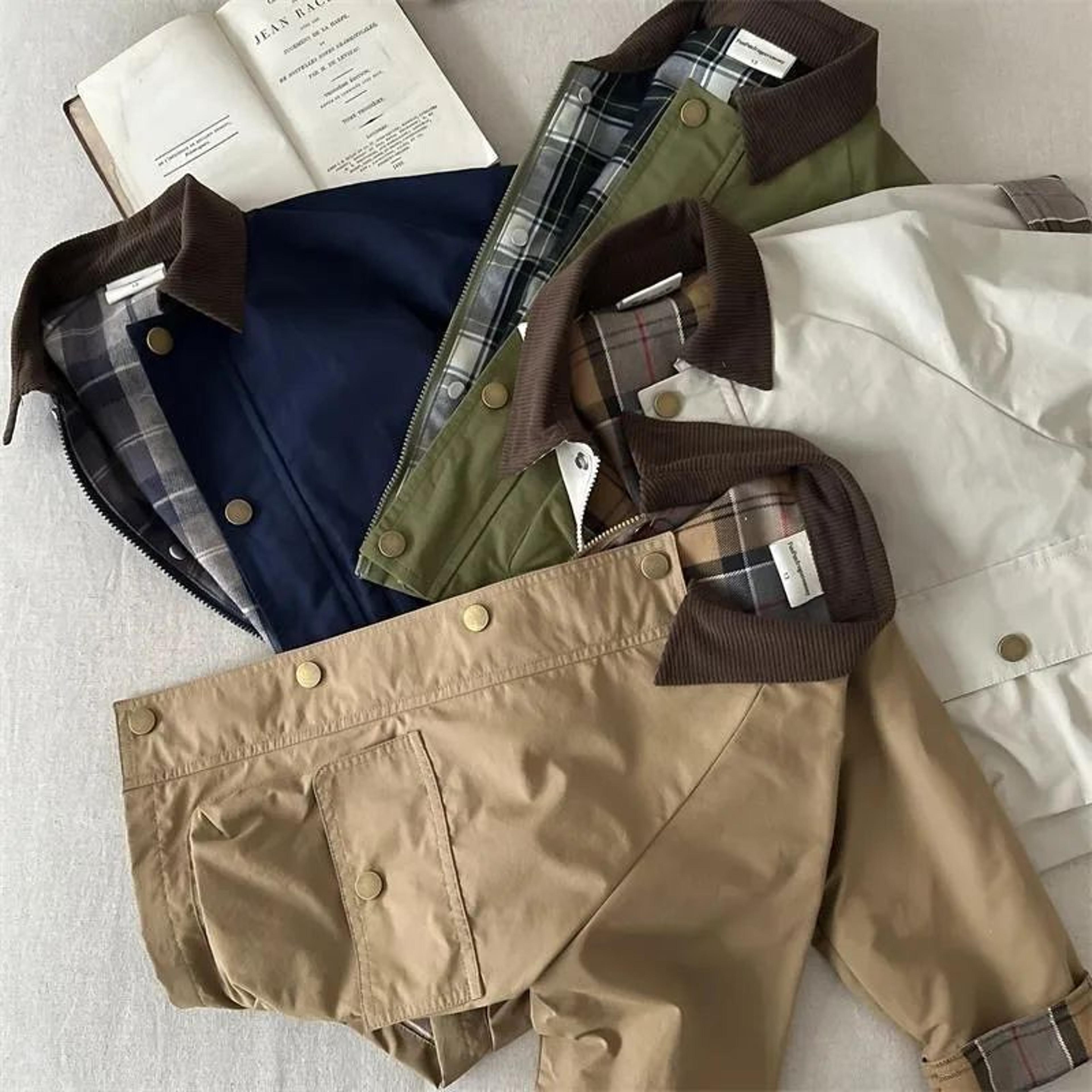 Kids Patchwork Trench Jacket  Casual Cargo Style Coat For Babies  Toddlers 110Y 5