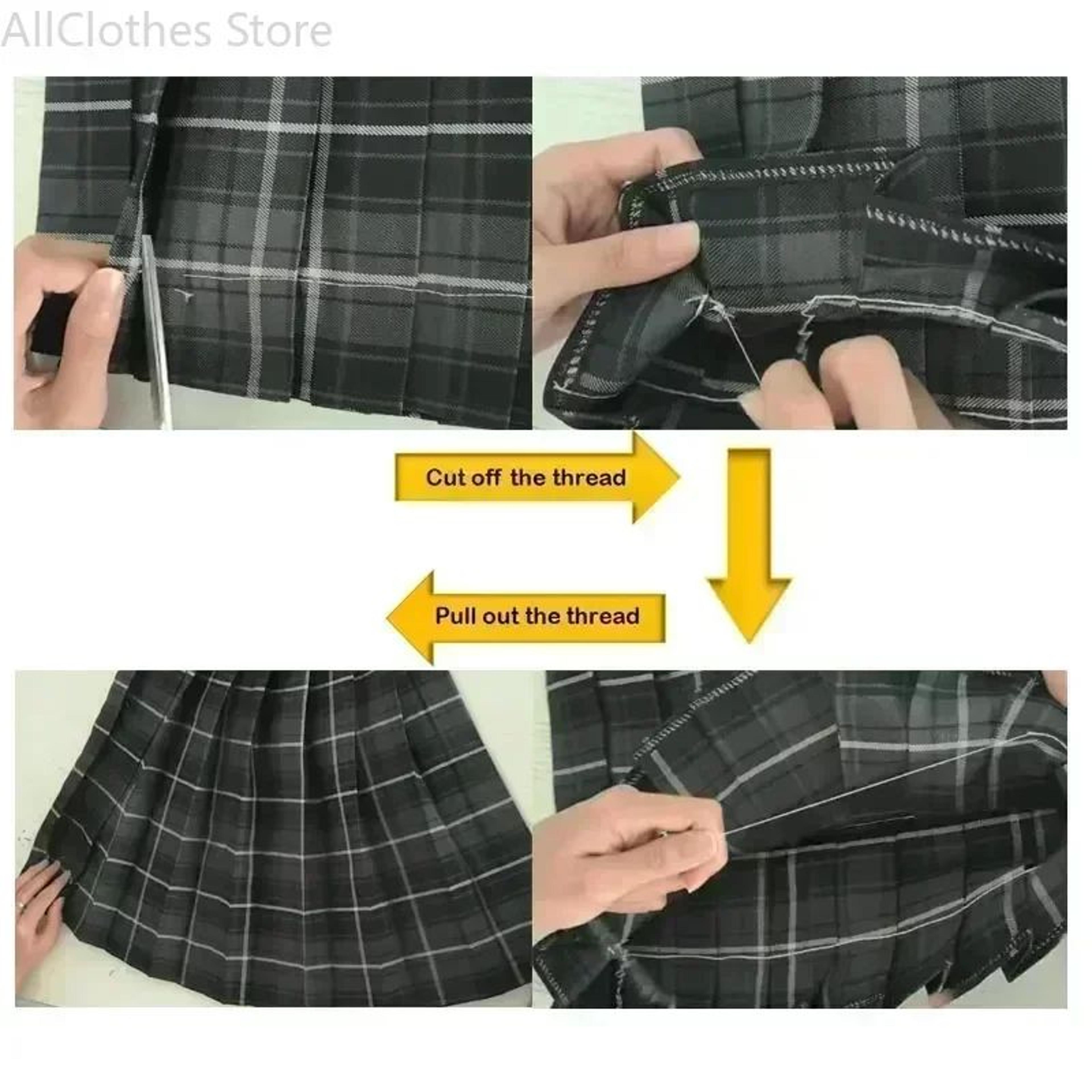Korean JK Sailor School Uniform Set  Pink Plaid Pleated Skirt  Blouse Cosplay Outfit For Women 4