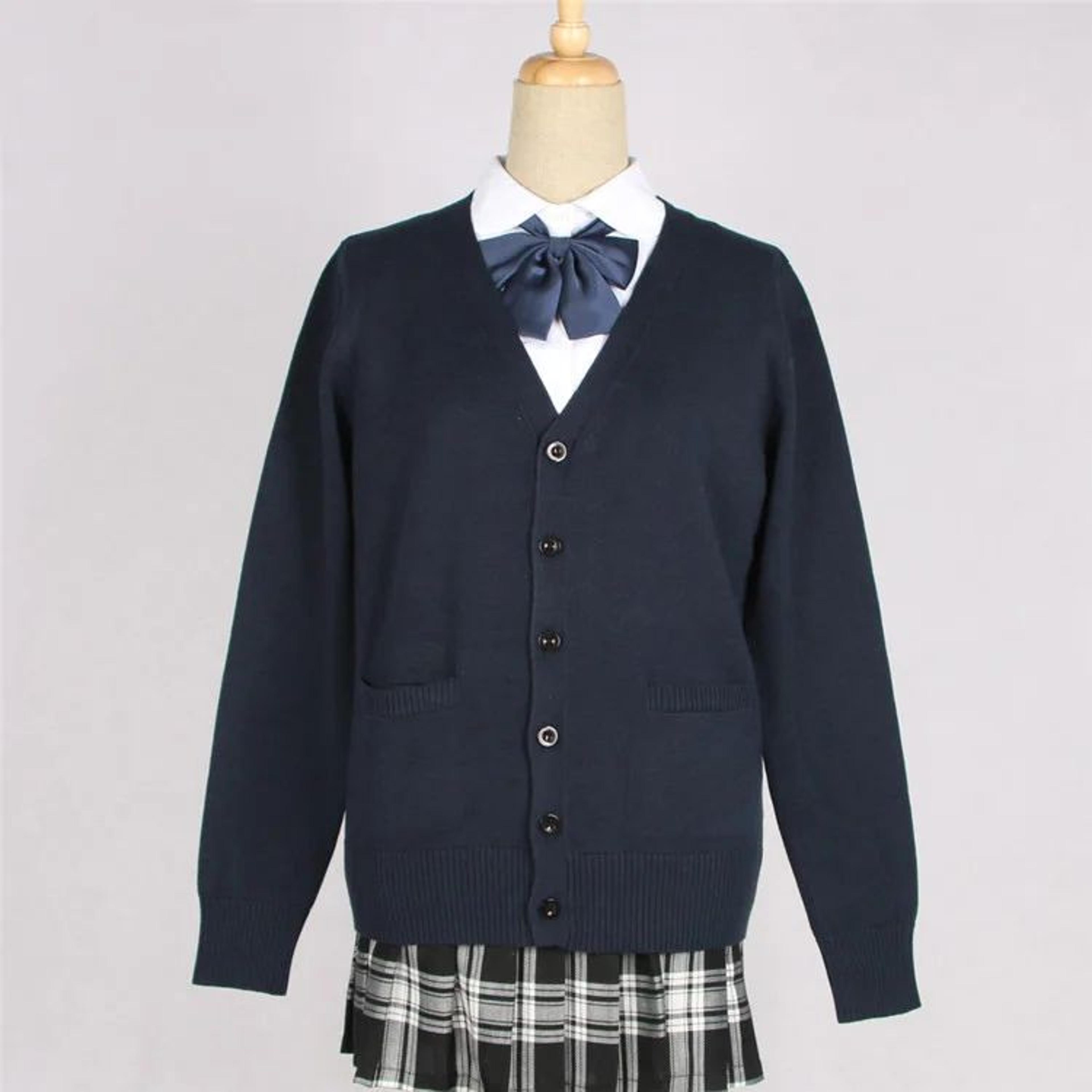 Japanese JK School Uniform Sweater Cardigan  Anime VNeck Long Sleeve Knit Coat For Girls 2