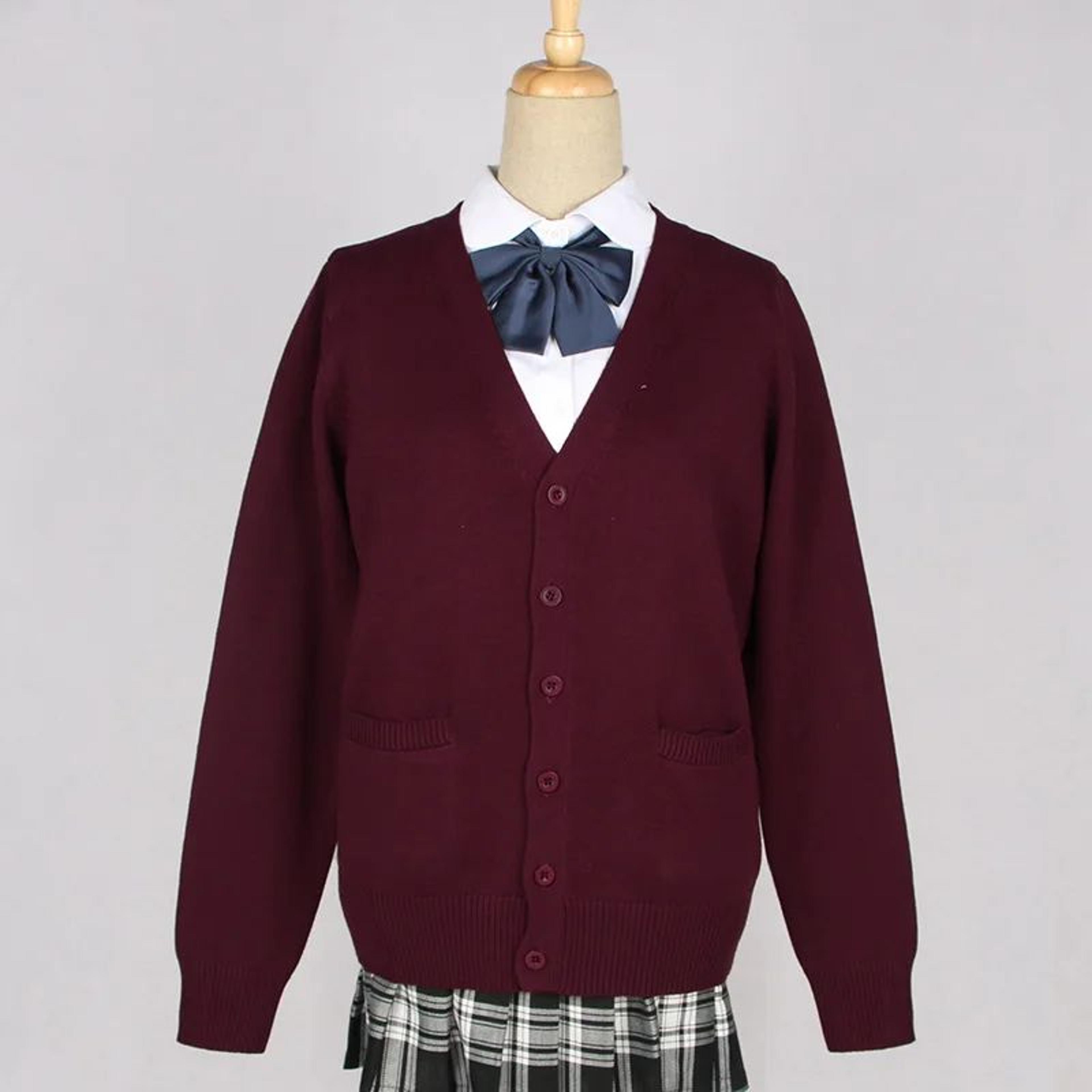 Japanese JK School Uniform Sweater Cardigan  Anime VNeck Long Sleeve Knit Coat For Girls 20