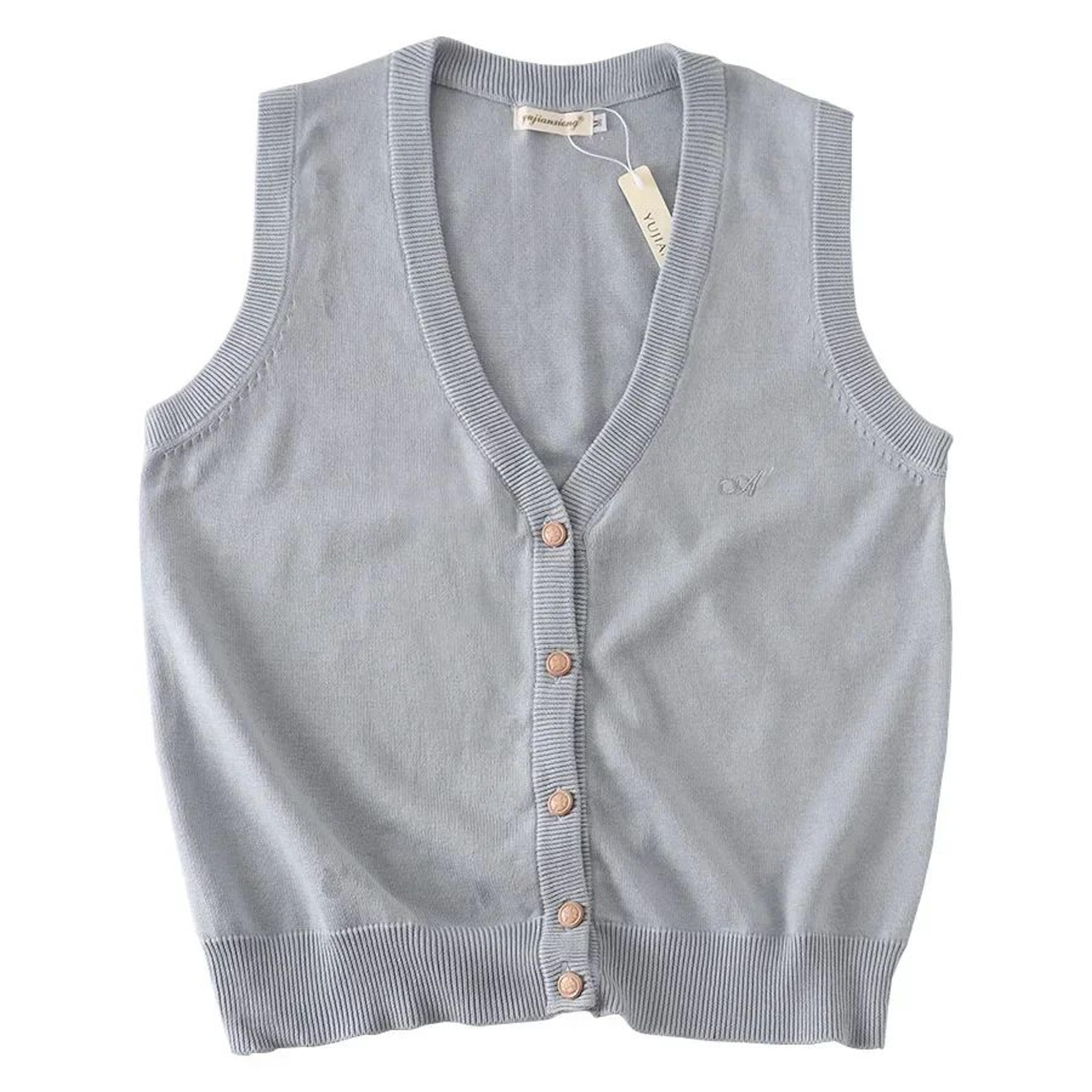 Japanese JK School Uniform Knit Vest Cardigan  Korean Gyaru Style Student Sweater For Women 10
