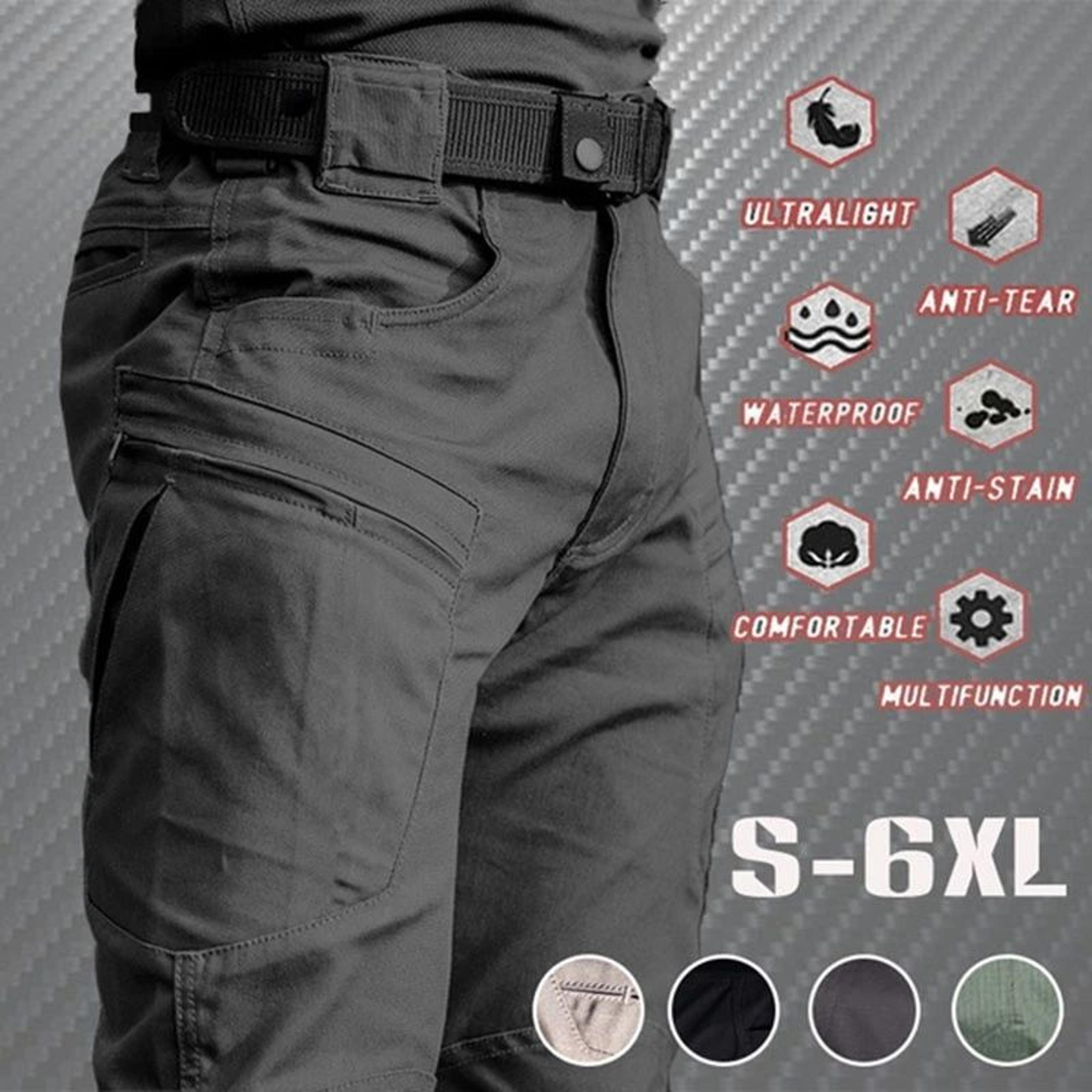 Mens Lightweight Waterproof Tactical Cargo Pants  MultiPocket Outdoor Hiking  Casual Summer Trouser 4