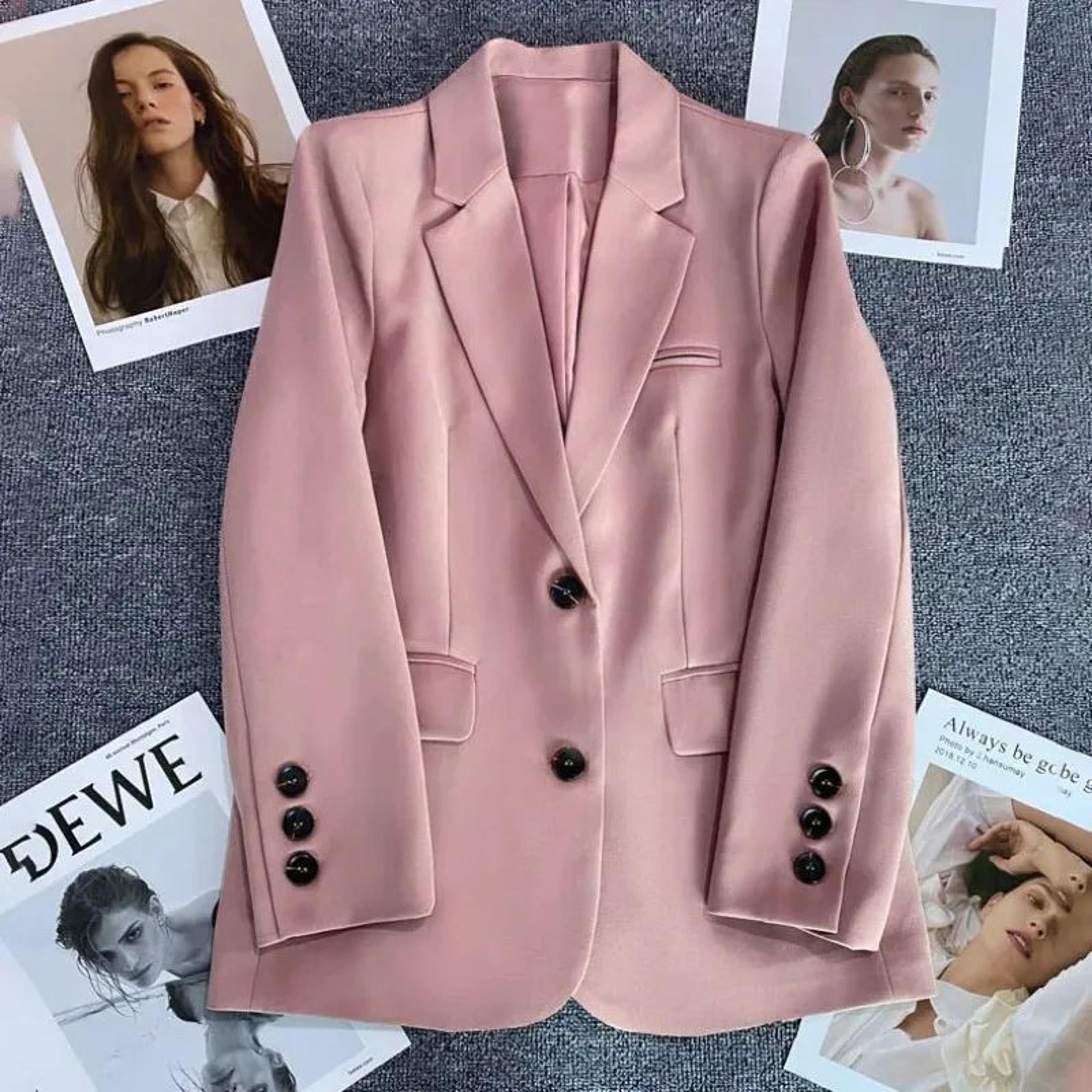 Womens Elegant Slim Fit Office Blazer  Single Button Long Sleeve Business Suit Jacket 3