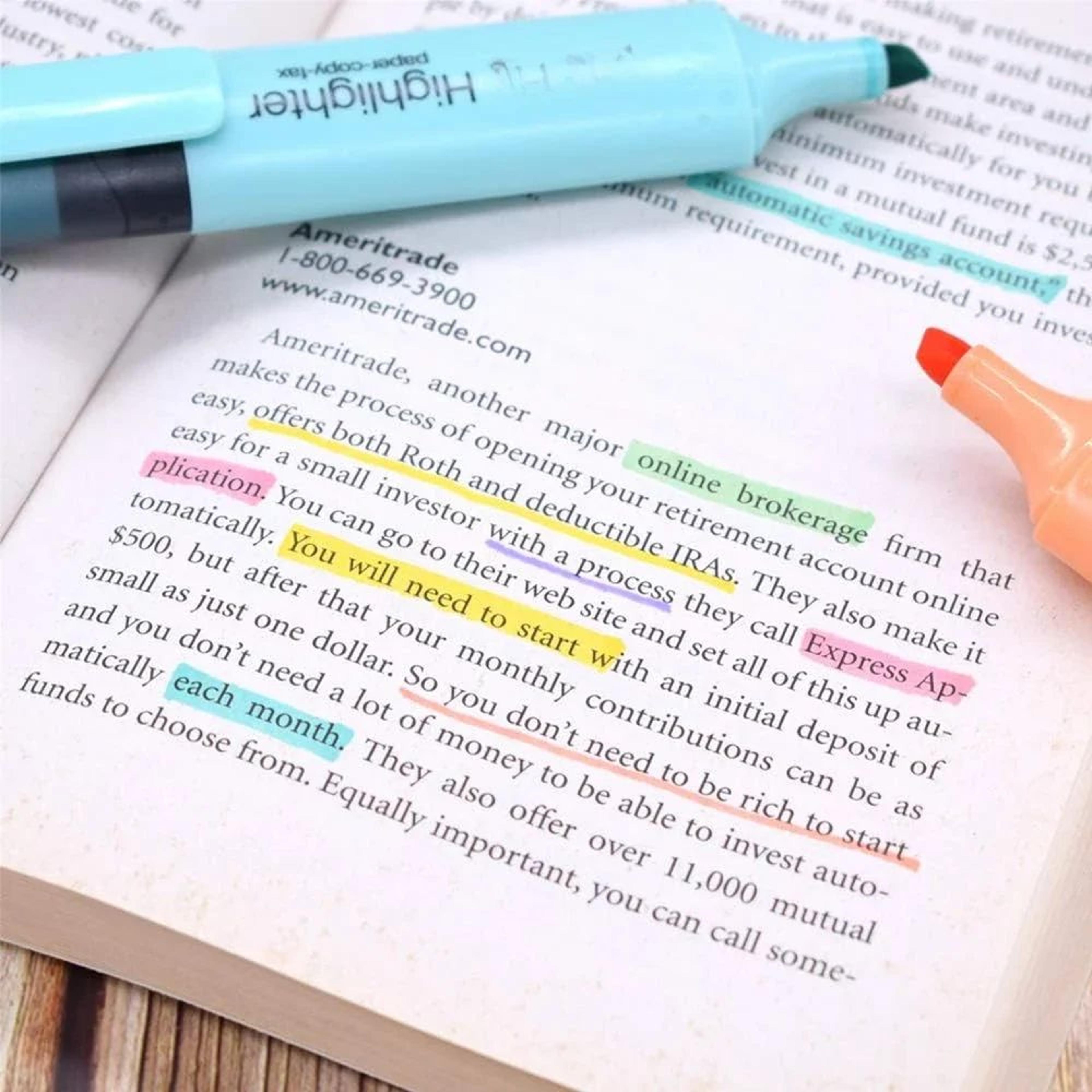 Pastel Chisel Tip Highlighter Marker Set  6 Soft Color Study  Office Highlight Pens 4