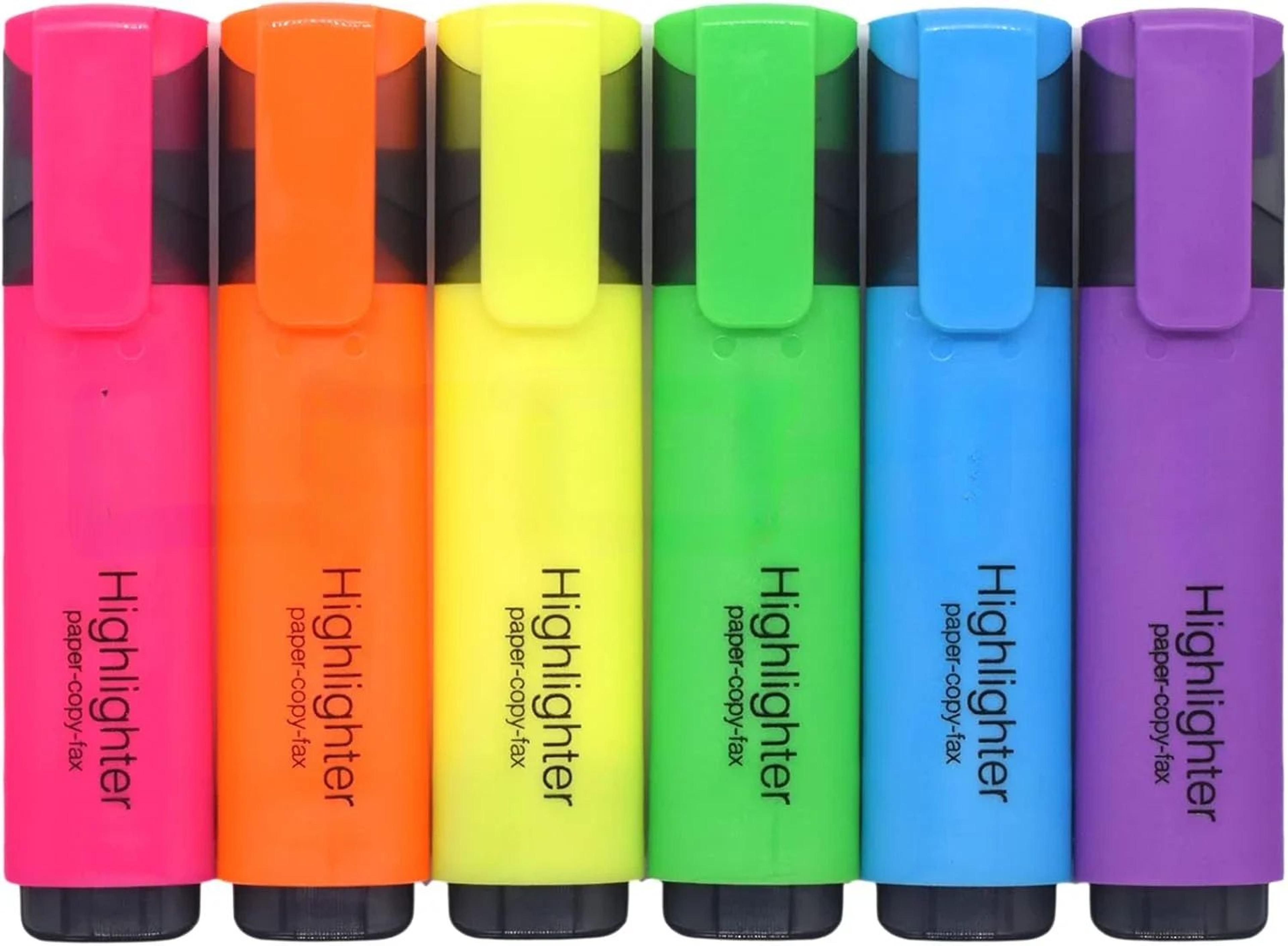 Pastel Chisel Tip Highlighter Marker Set  6 Soft Color Study  Office Highlight Pens 1