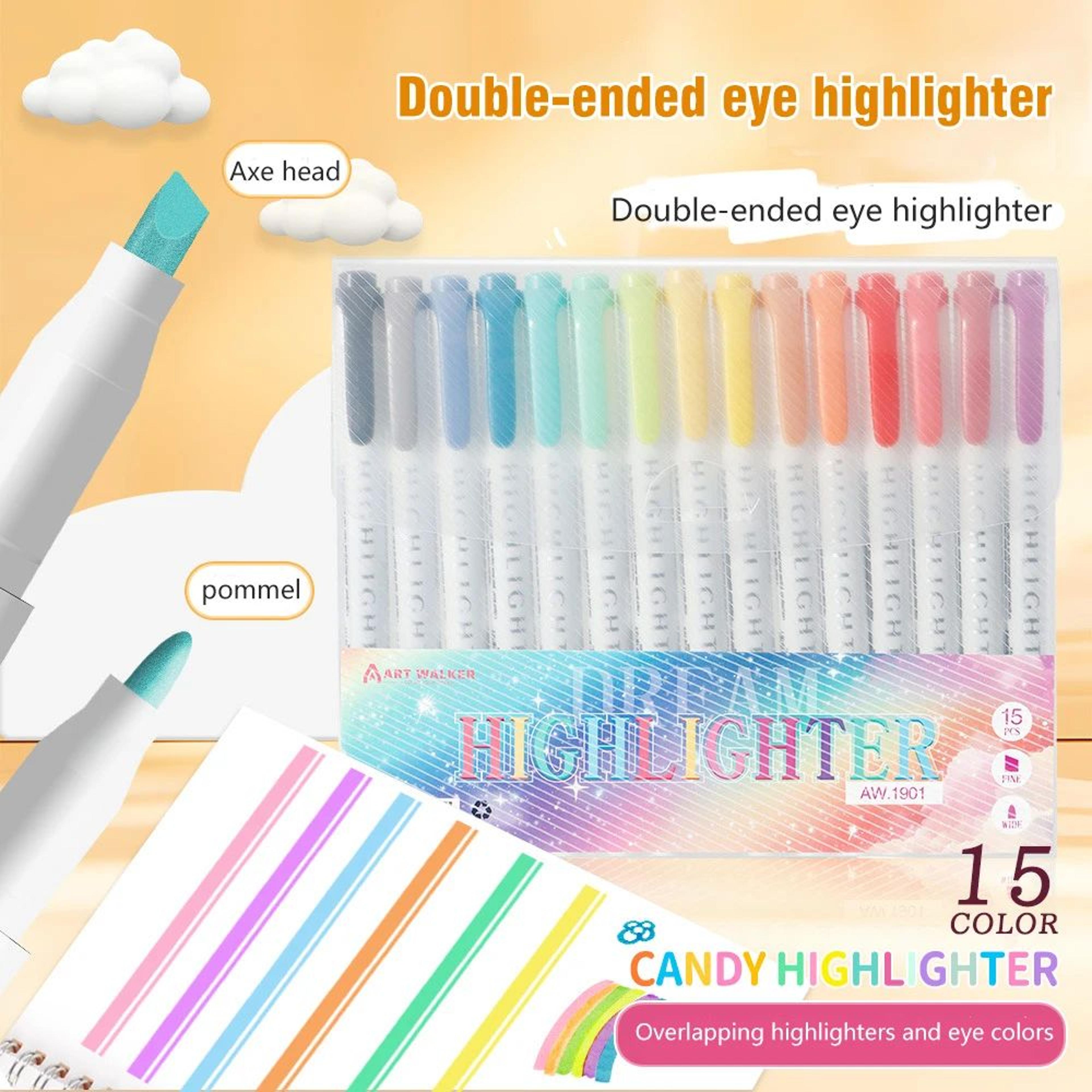 Dual Tip Pastel Highlighter Marker Set  Double Ended Fluorescent Art  Study Pens 5