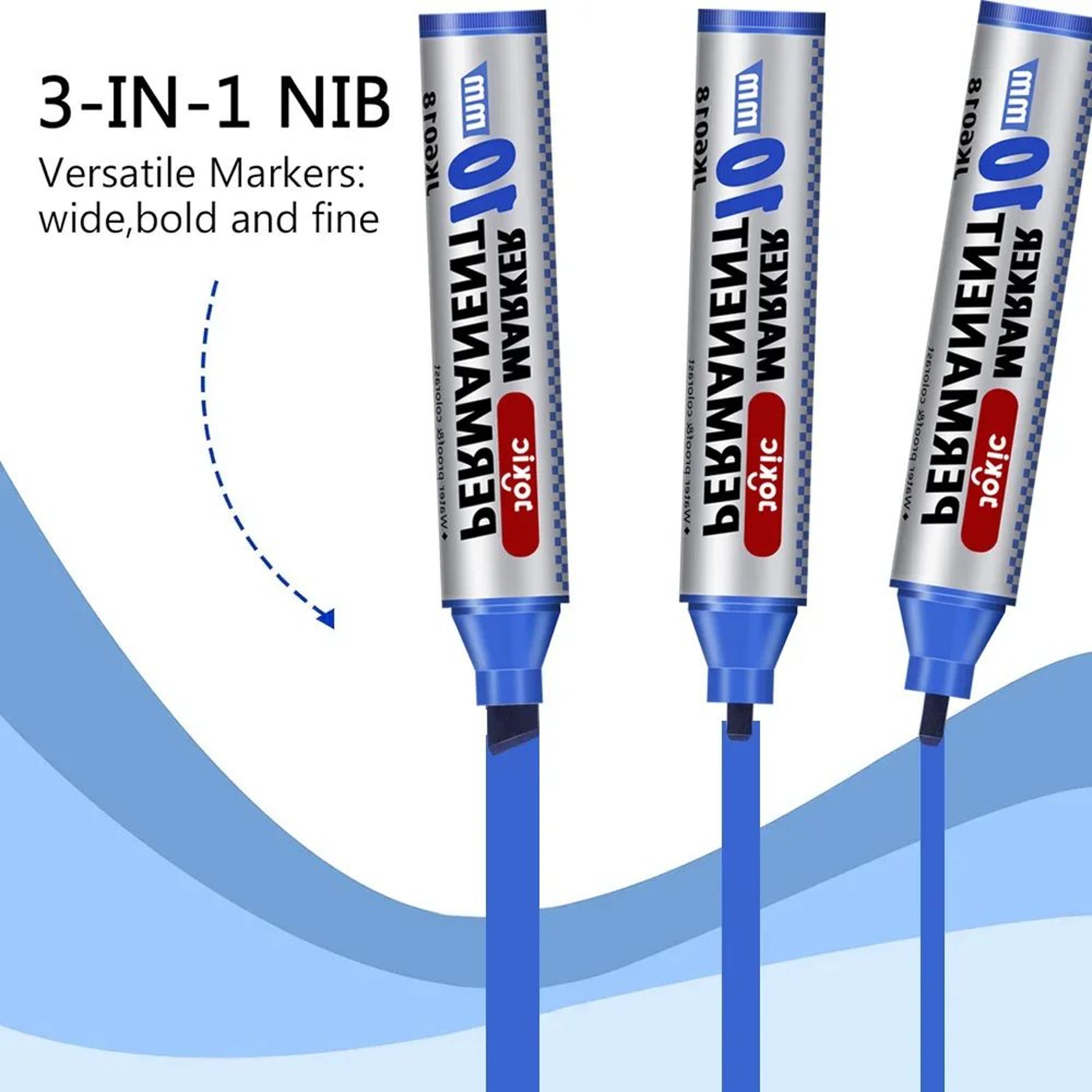 Permanent Marker Pen Set  Waterproof Dual Tip Color Markers With Fine  10mm Broad Nib 1