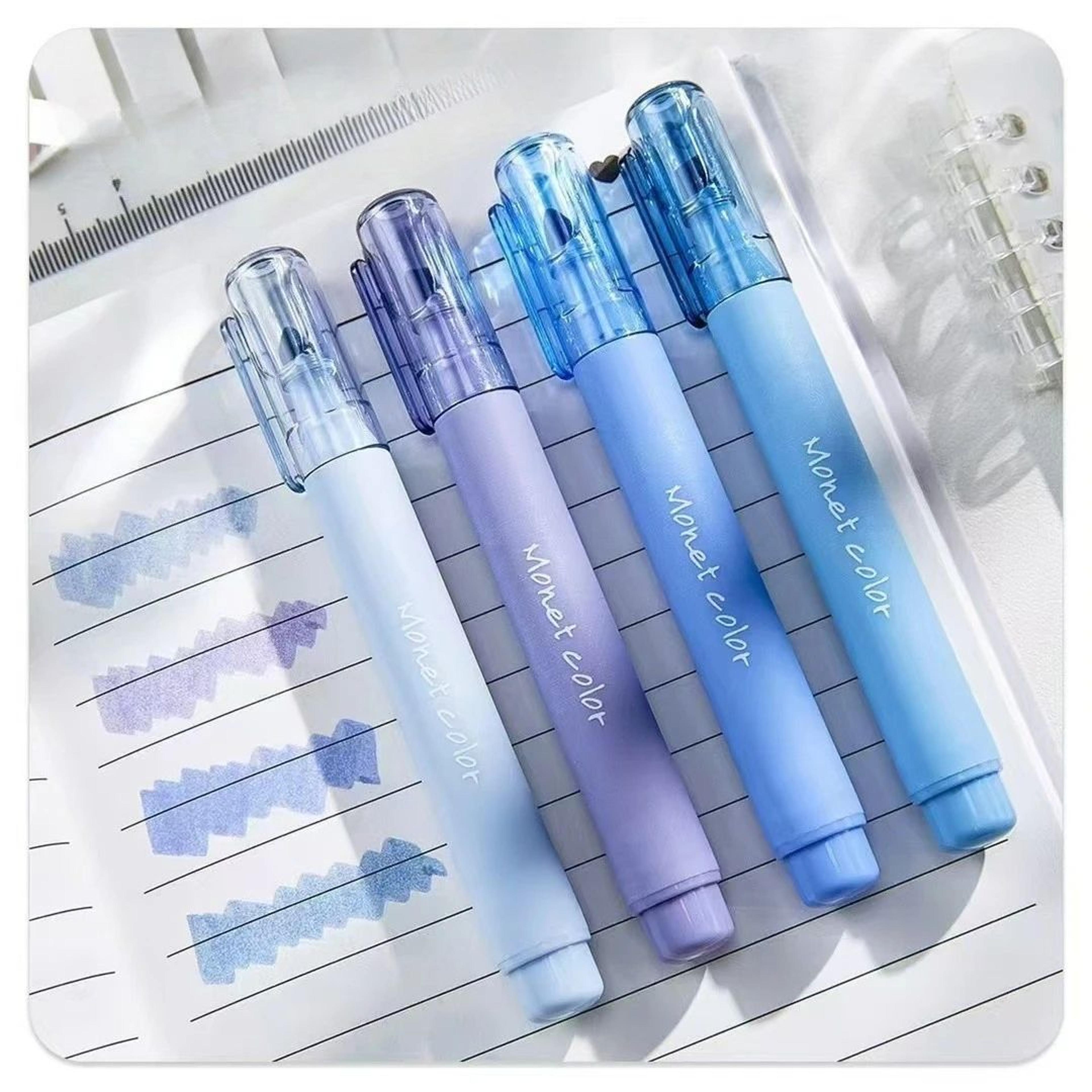 Morandi Pink Soft Touch Gel Highlighter Pens  4 Pack QuickDry WaterBased Study Markers 10