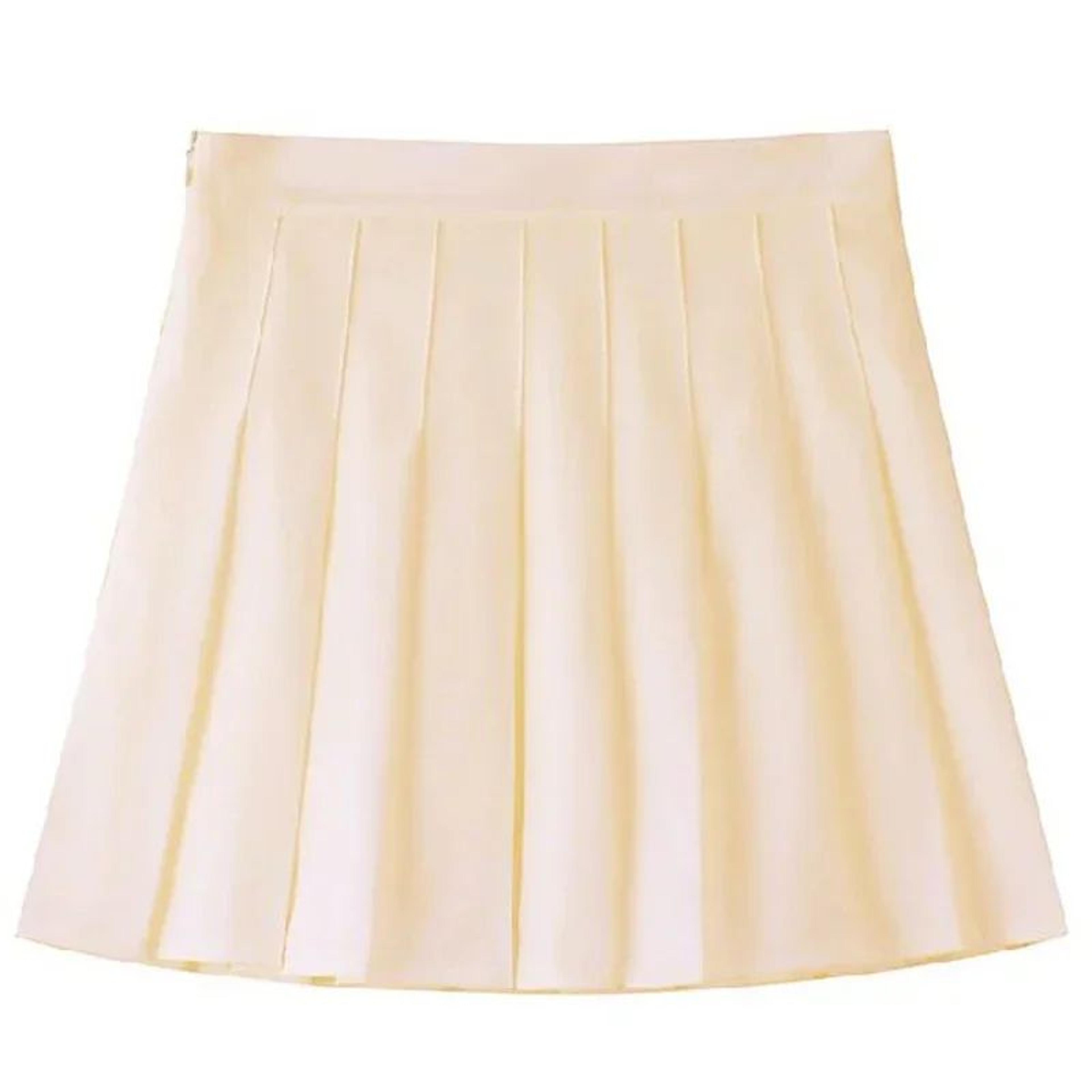 Womens High Waist Pleated Mini Skirt  Preppy Style ALine Elastic Waist JK Skirt With Zipper 12