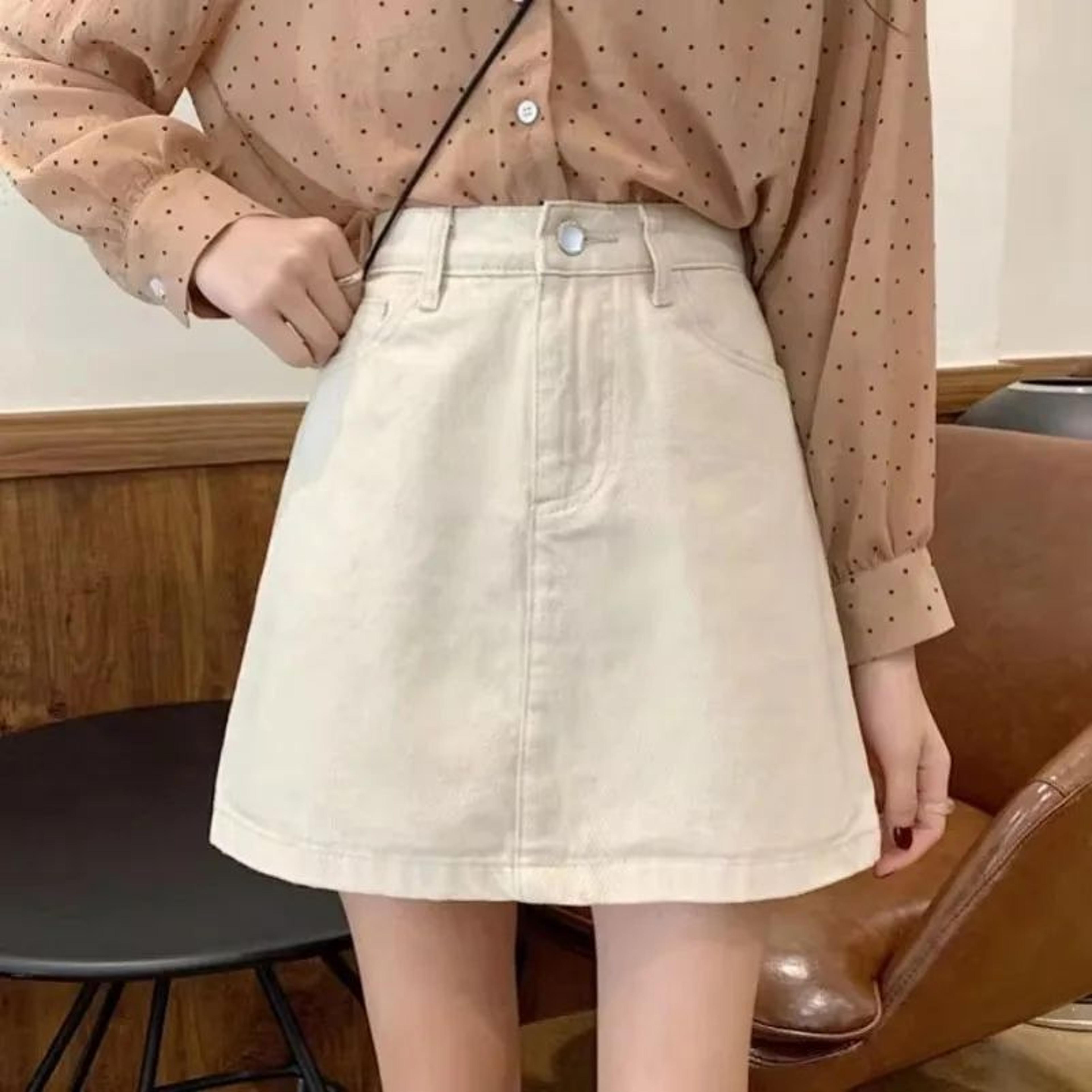 Womens High Waist Denim Mini Skirt  Slim Fit Y2K Jean Skirt With Pockets 5