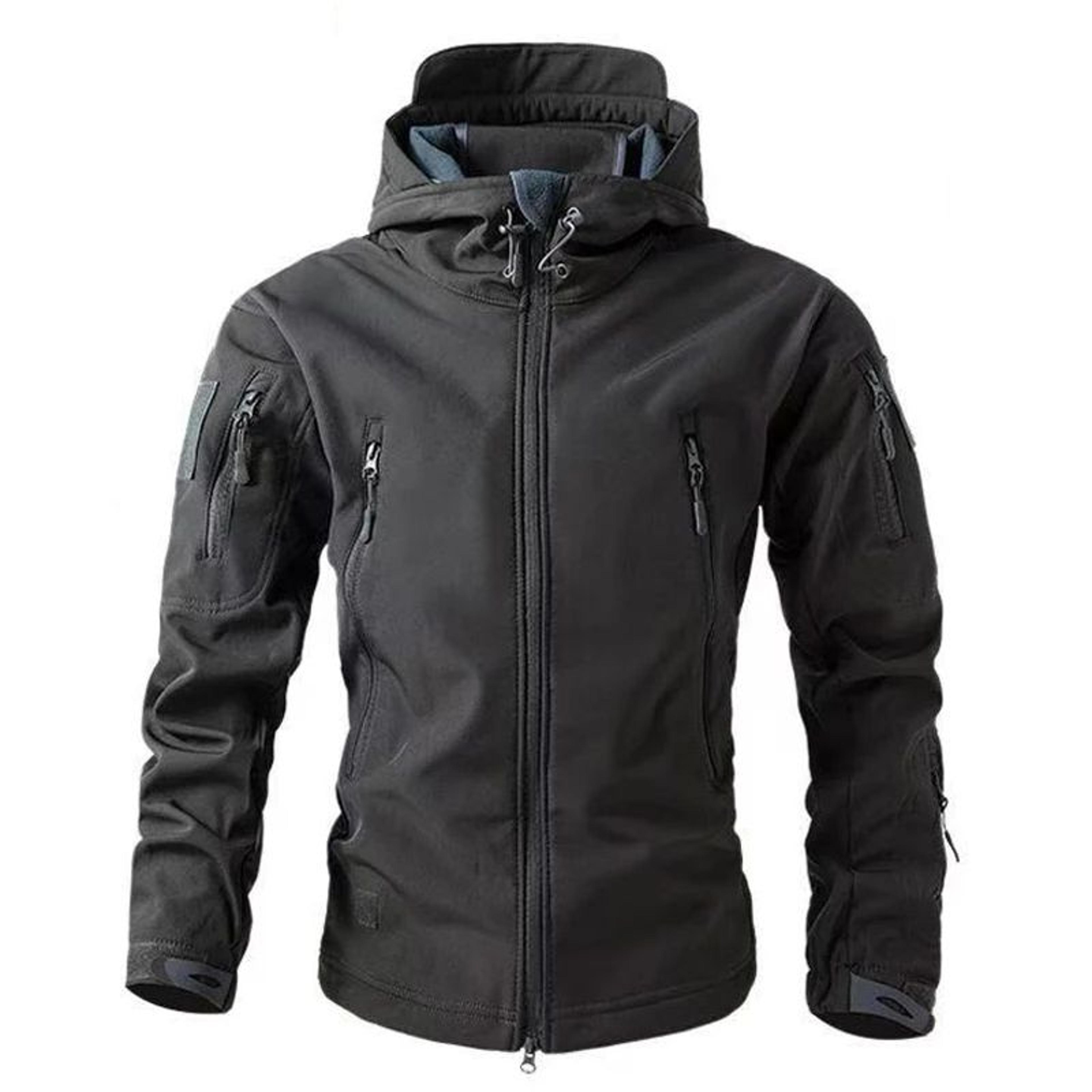 Mens Windproof Softshell Fleece Jacket  Thermal Outdoor Hiking  Camping Cargo Coat 1